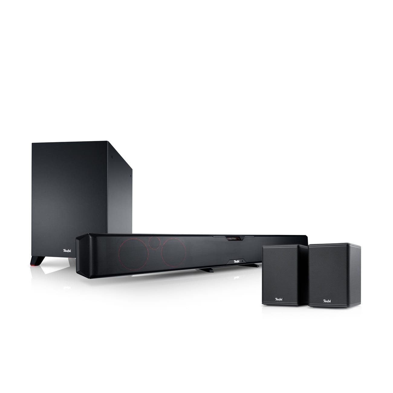 Teufel CINEBAR PRO Surround "4.1-Set" Soundbar (WLAN, Bluetooth, Multiroom, Google Chromecast, 200 W, WLAN, Multiroom & Google Chromecast built-in für Musik Streaming) Schwarz