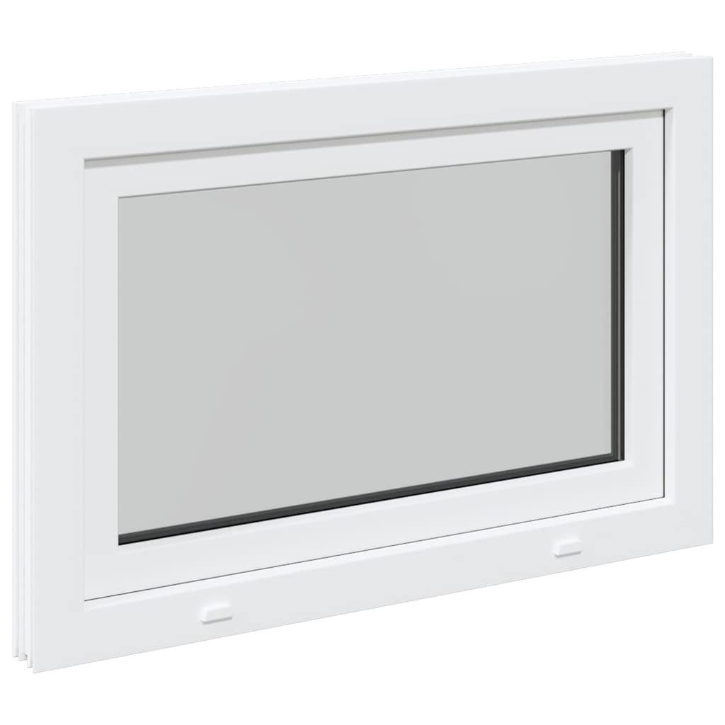vidaXL Fenster Kellerfenster RISOR Kunststoff Dreh Kipp weiß PVC und Glas