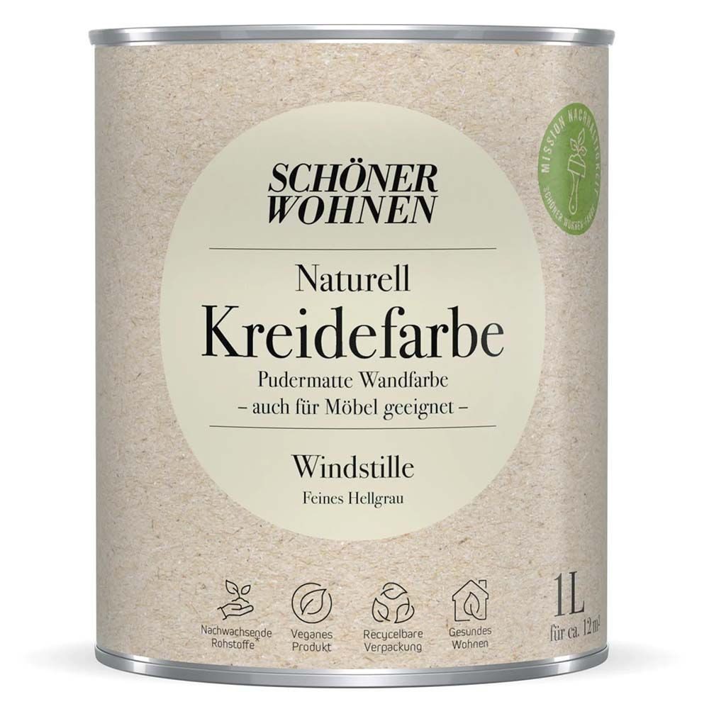 SCHÖNER WOHNEN FARBE Wandfarbe Schöner Wohnen Naturell Kreidefarbe 1,0 Ltr. Windstille