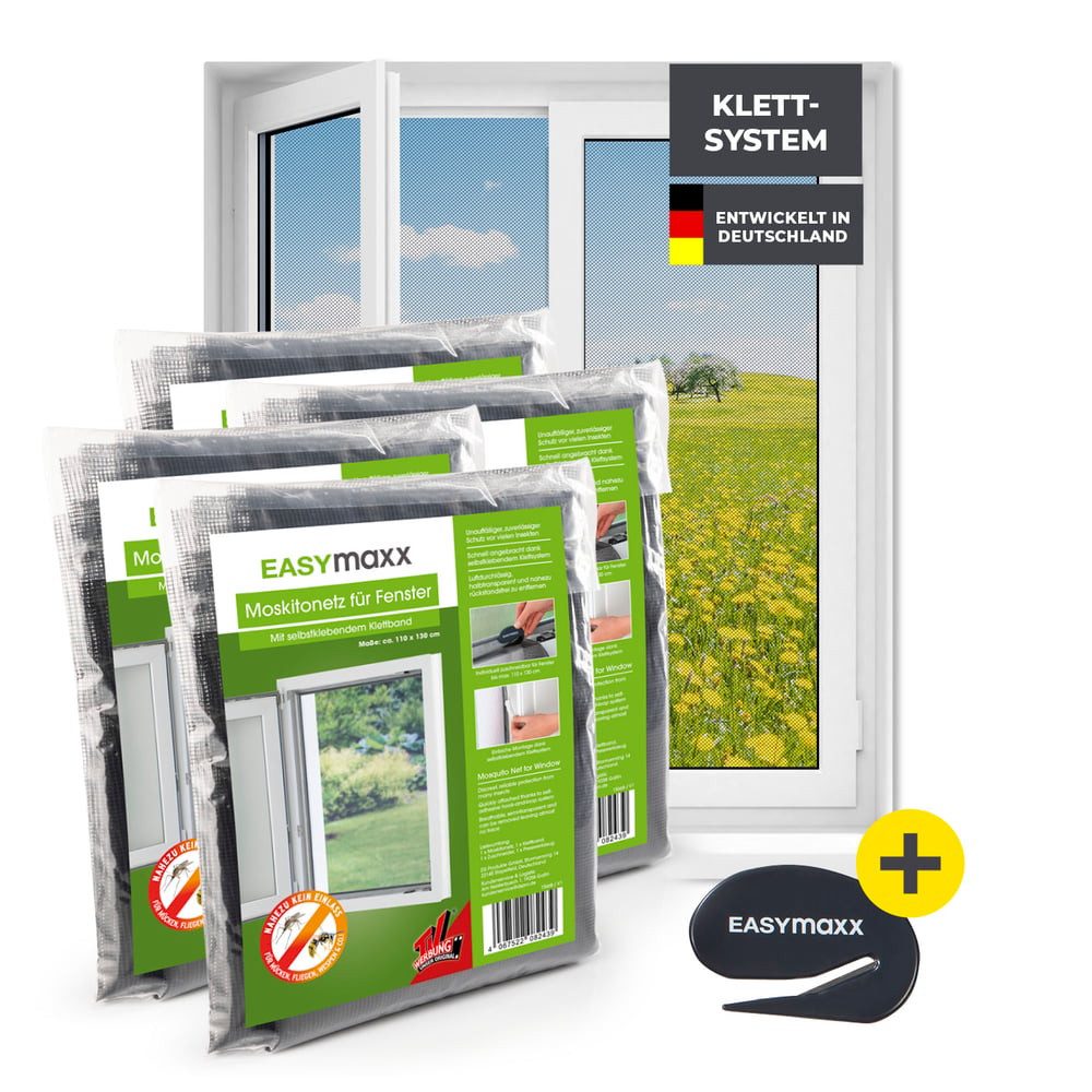 EASYmaxx Insektenschutz-Fensterrahmen Moskitonetz Insektenschutzgitter 110x günstig online kaufen
