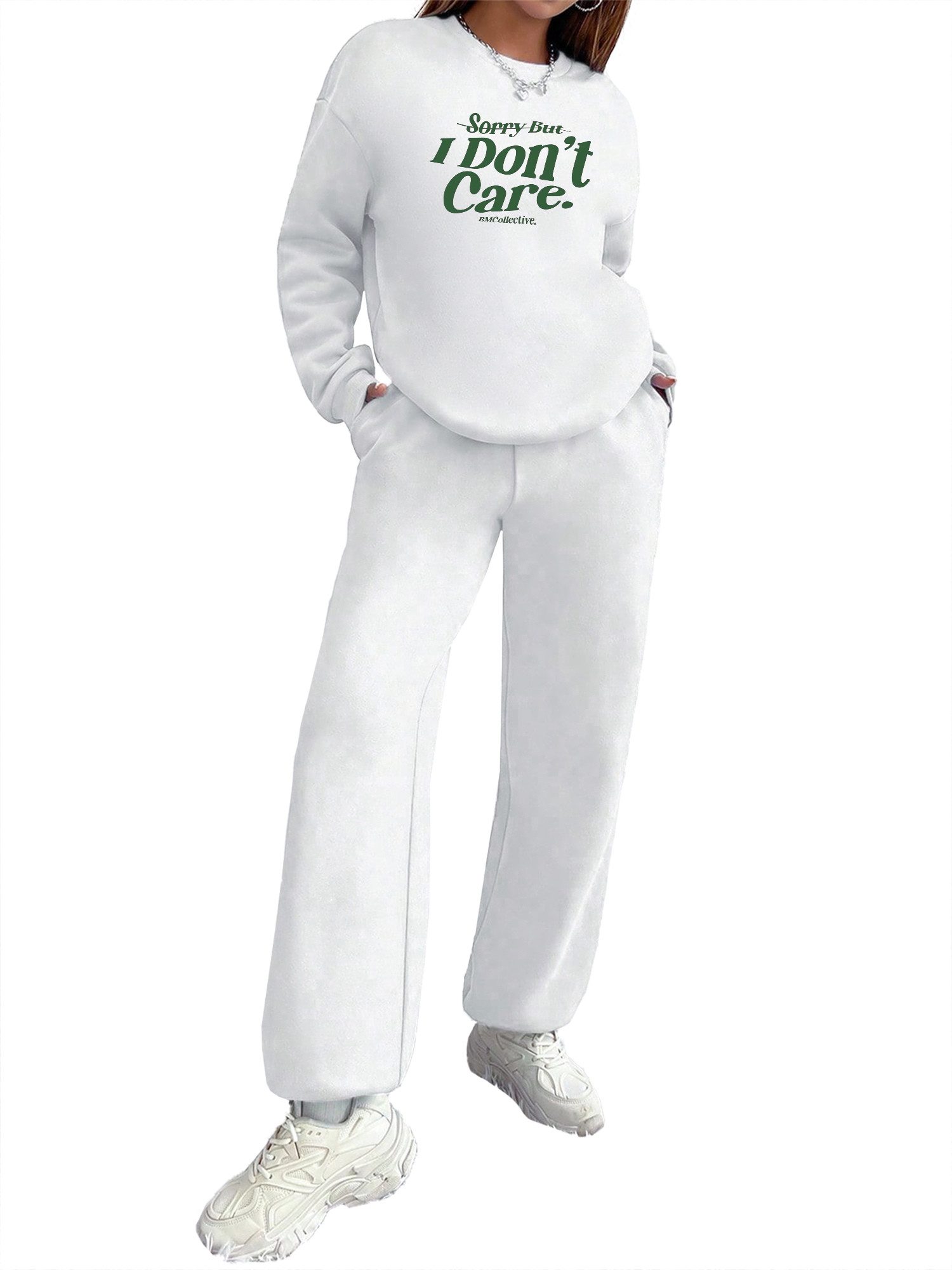 PYLIKE Jogginganzug 2-teiliges Damen Trainingsanzug: Rundhals Print Sweatsh günstig online kaufen