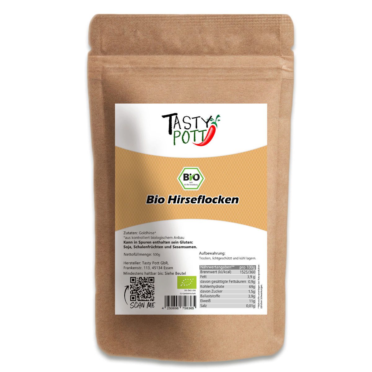 Tasty Getreide Tasty Pott Bio Hirseflocken - im Beutel