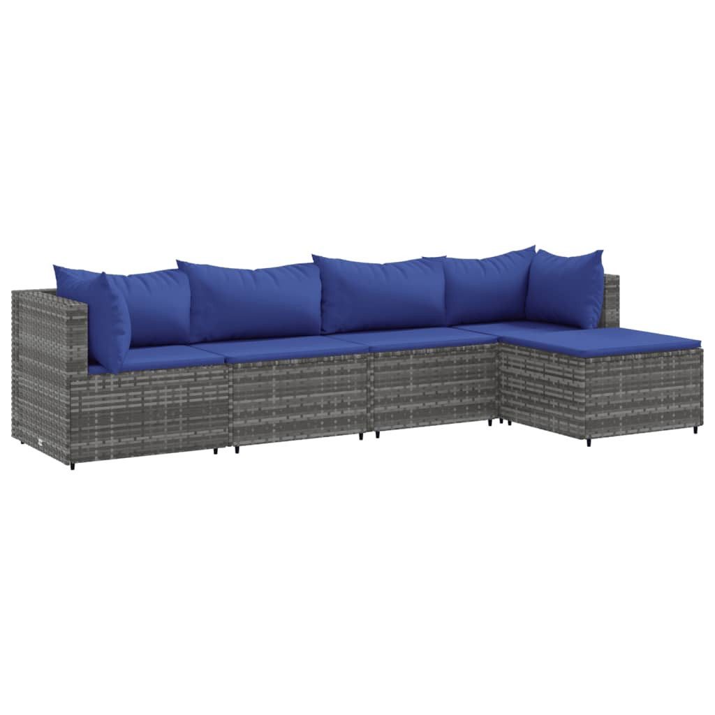 vidaXL Gartenlounge-Set 5-tlg. Garten-Lounge-Set mit Kissen günstig online kaufen