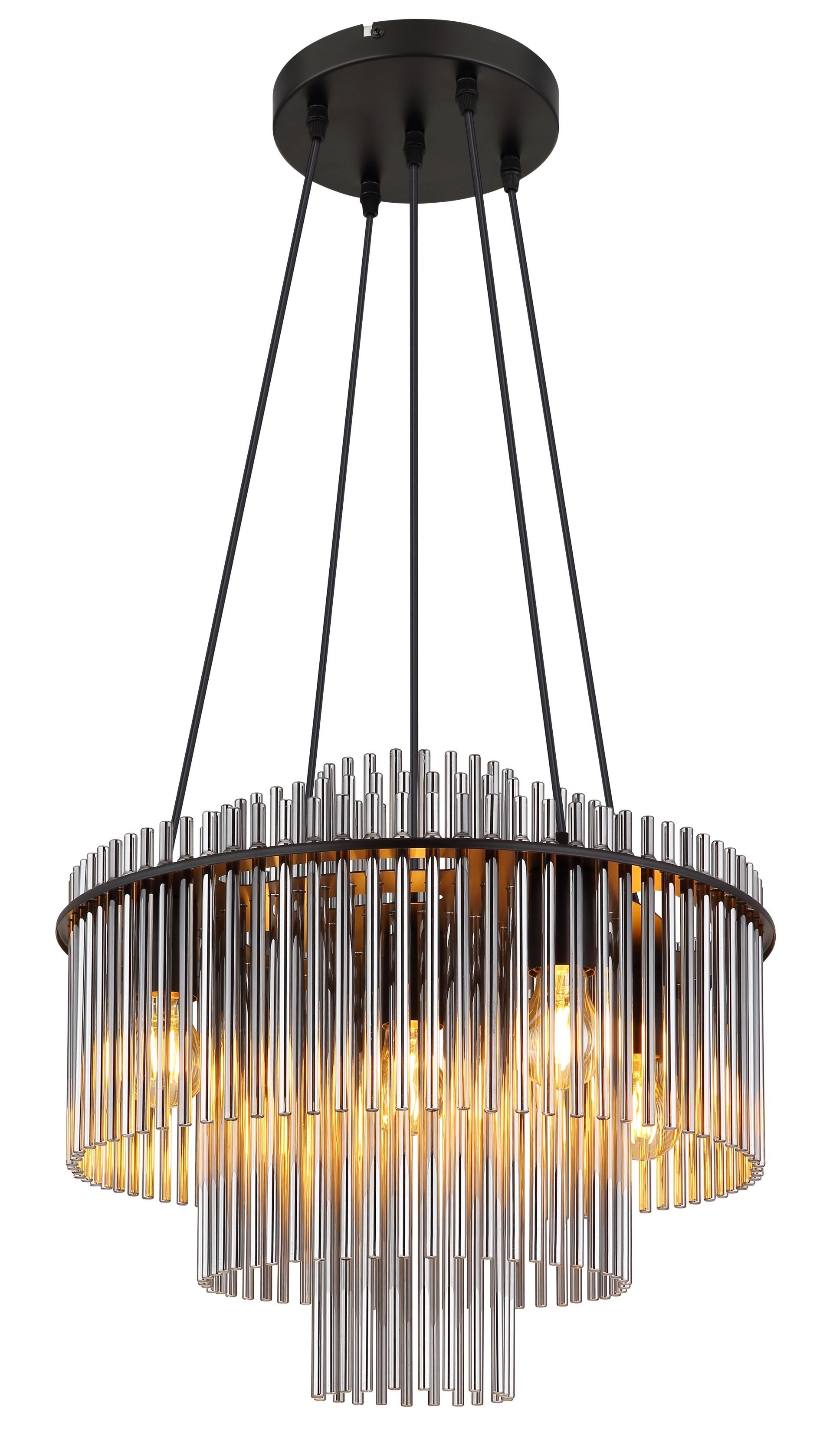 GLOBO LIGHTING Pendelleuchte GORLEY, ohne Leuchtmittel, Design Glasstäbe, Deckenlampe, Wohnzimmer, Esszimmer, Hängelampe