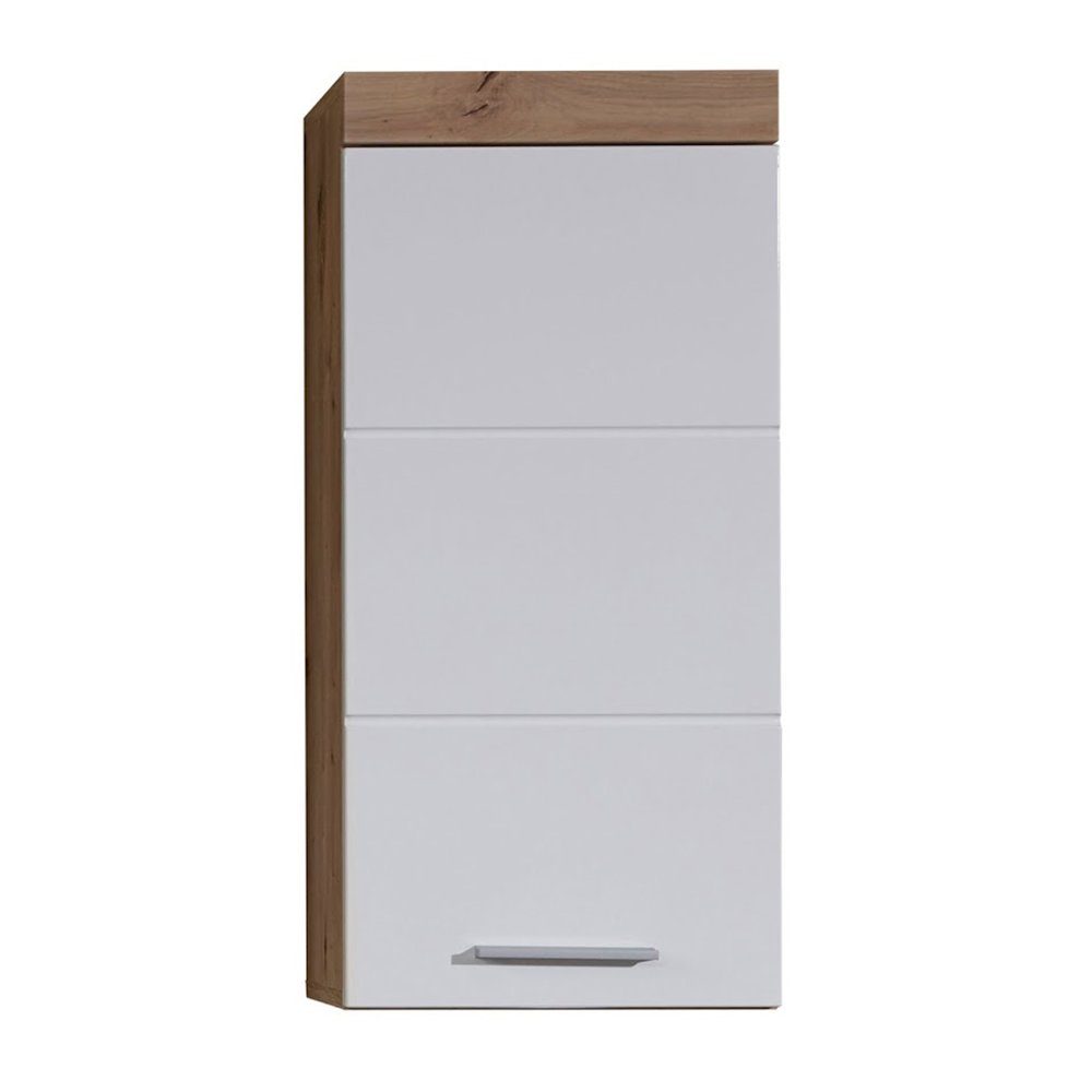 trendteam Hängeschrank Amanda/Mando Badezimmerschrank Oberschrank Badmöbel Asteiche Melamin 30x77x23 cm