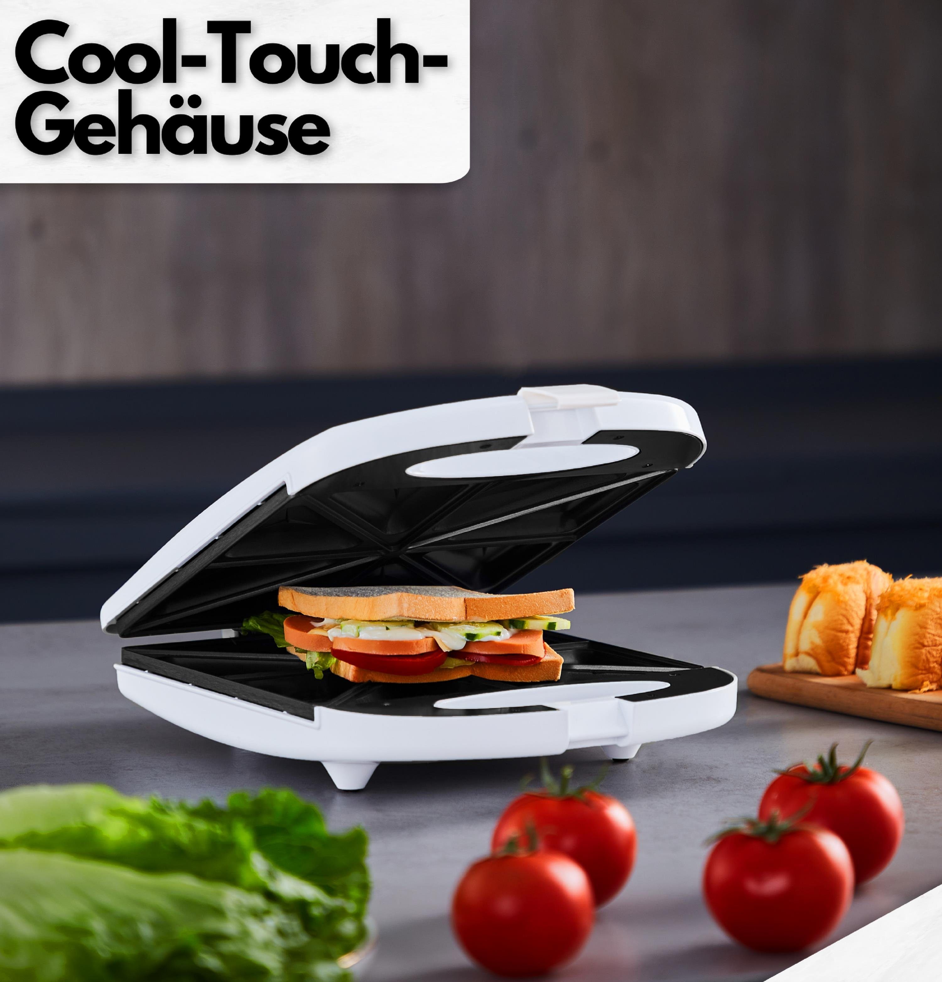 Arendo sandwich maker 1200 W con rivestimento antiaderente