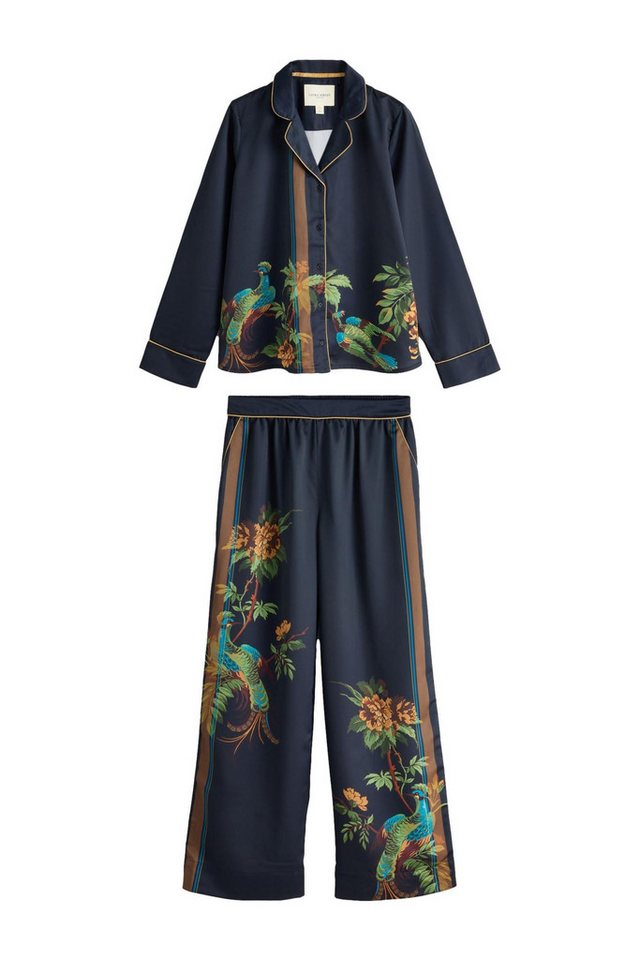 LAURA ASHLEY Pyjama Laura Ashley geknöpfter Attleton Satin-Schlafanzug (2 tlg)