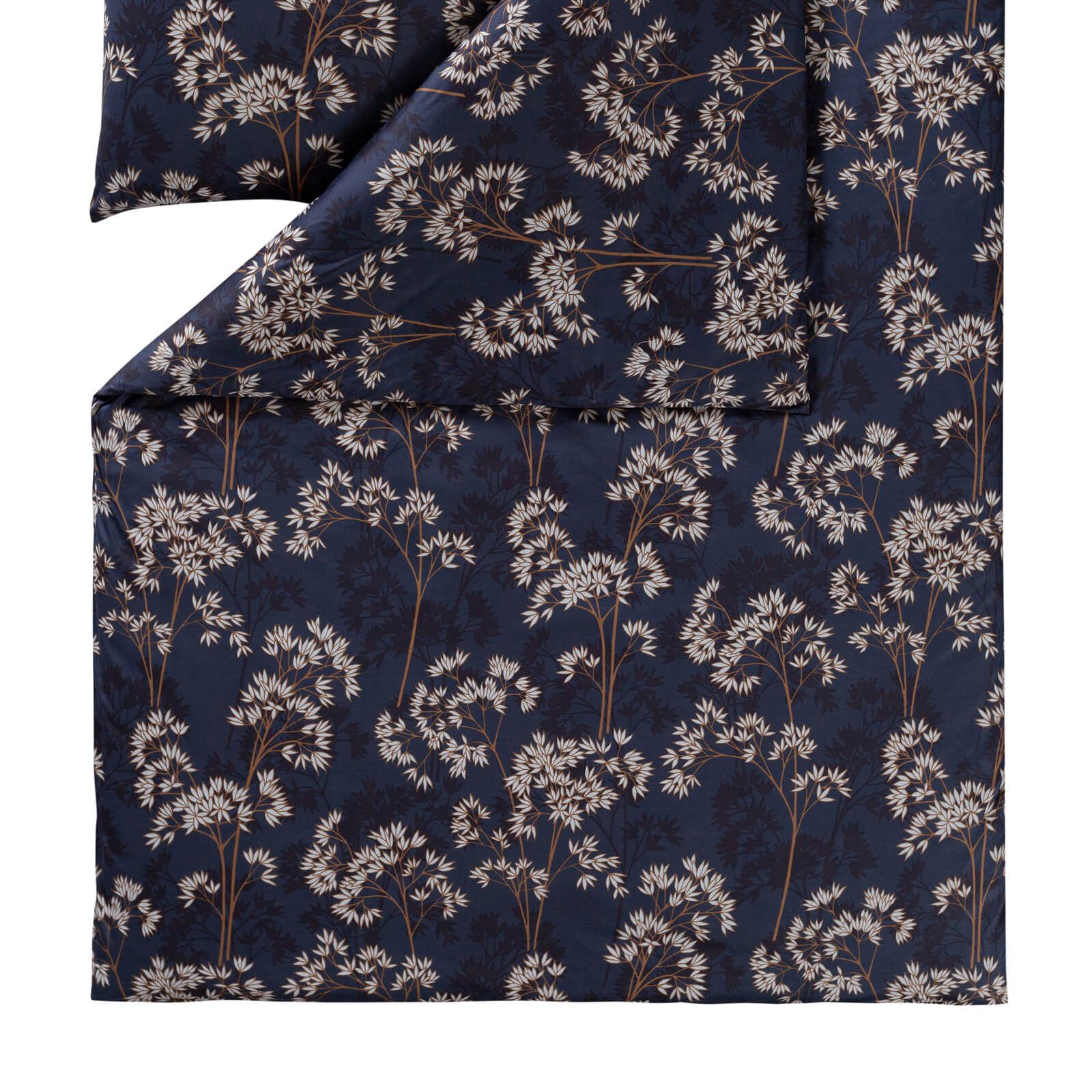Estella Bettwäsche Riona 6969 625 Nachtblau, Interlock Jersey, 2 teilig, Natur, Blumen, Pflanzen