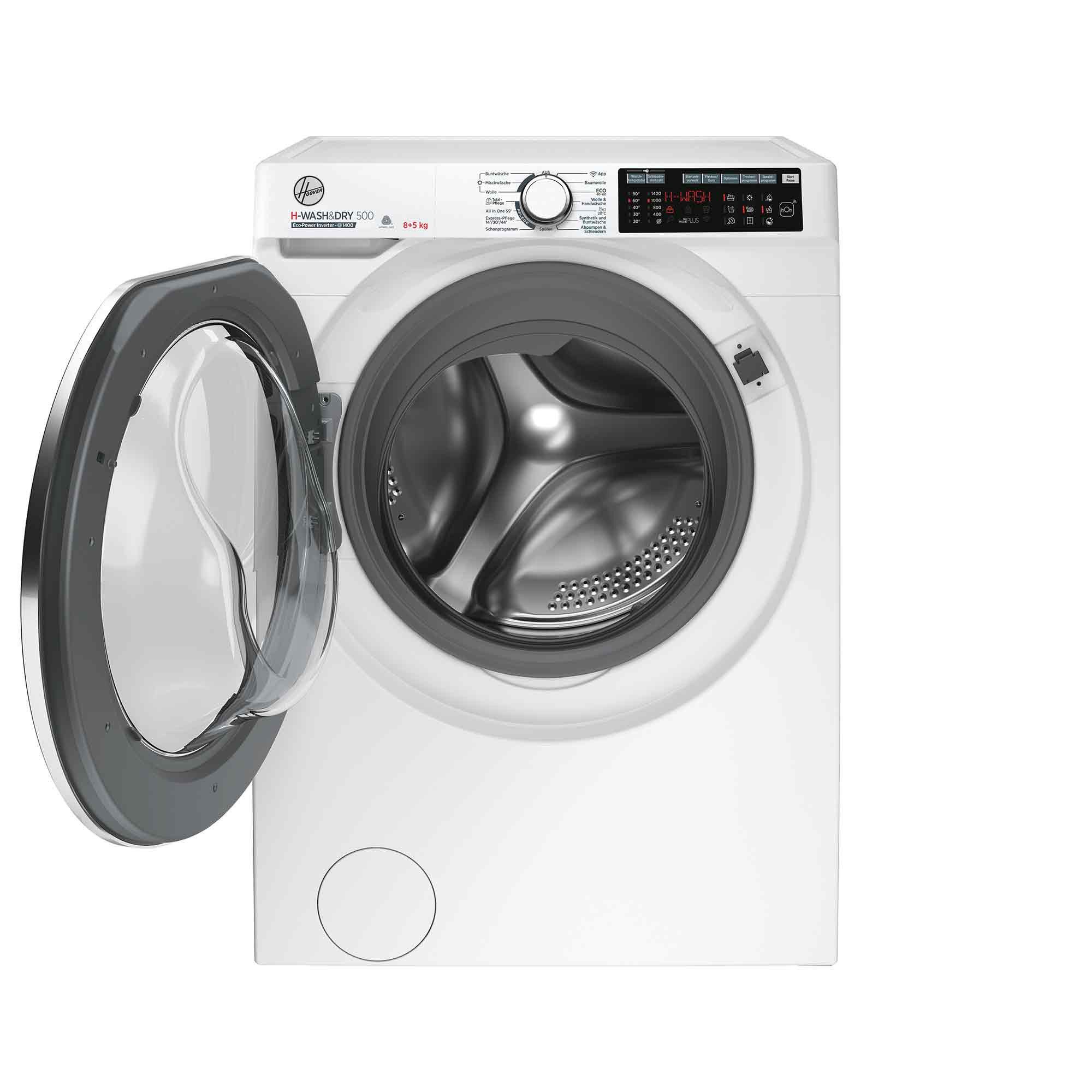 Hoover Waschtrockner HDQ 485AMC-84, 8 kg, 5 kg, 1400 U/min, Wi-Fi & Bluetooth, Mengenautomatik, Dampf-Funktion, Power Care System