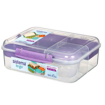 sistema Lunchbox Bento Lunchbox To Go, unterteilt, transparent-lila, Kunststoff Bisphenol A und Weichmacher frei
