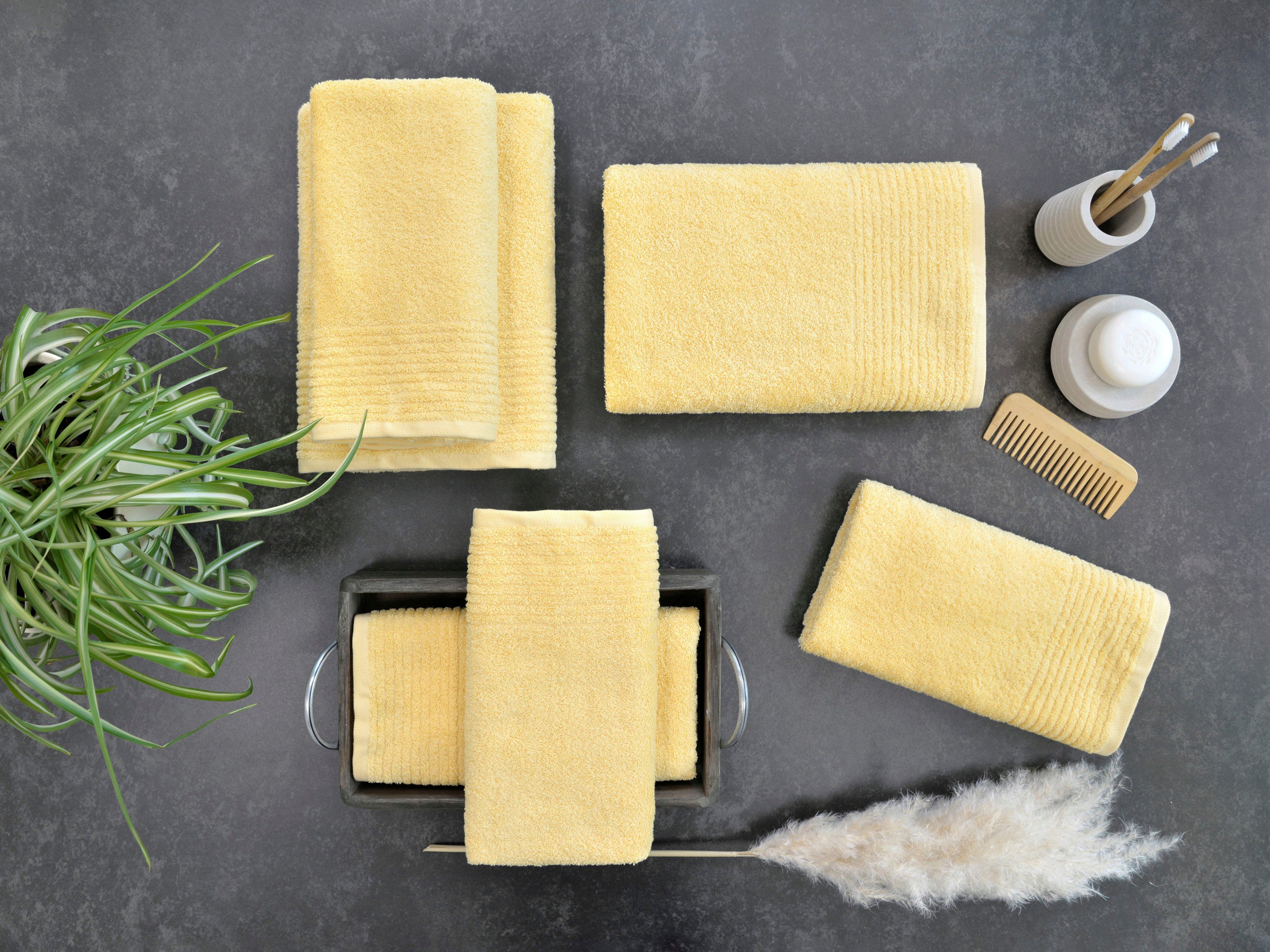 Dyckhoff Handtuch Set Brillant, Walkfrottee (Set, 6-St), mit Streifenbordür günstig online kaufen