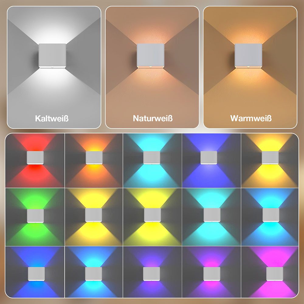 LMaxhome LED Wandleuchte RGB Wandlampe Dimmbar günstig online kaufen