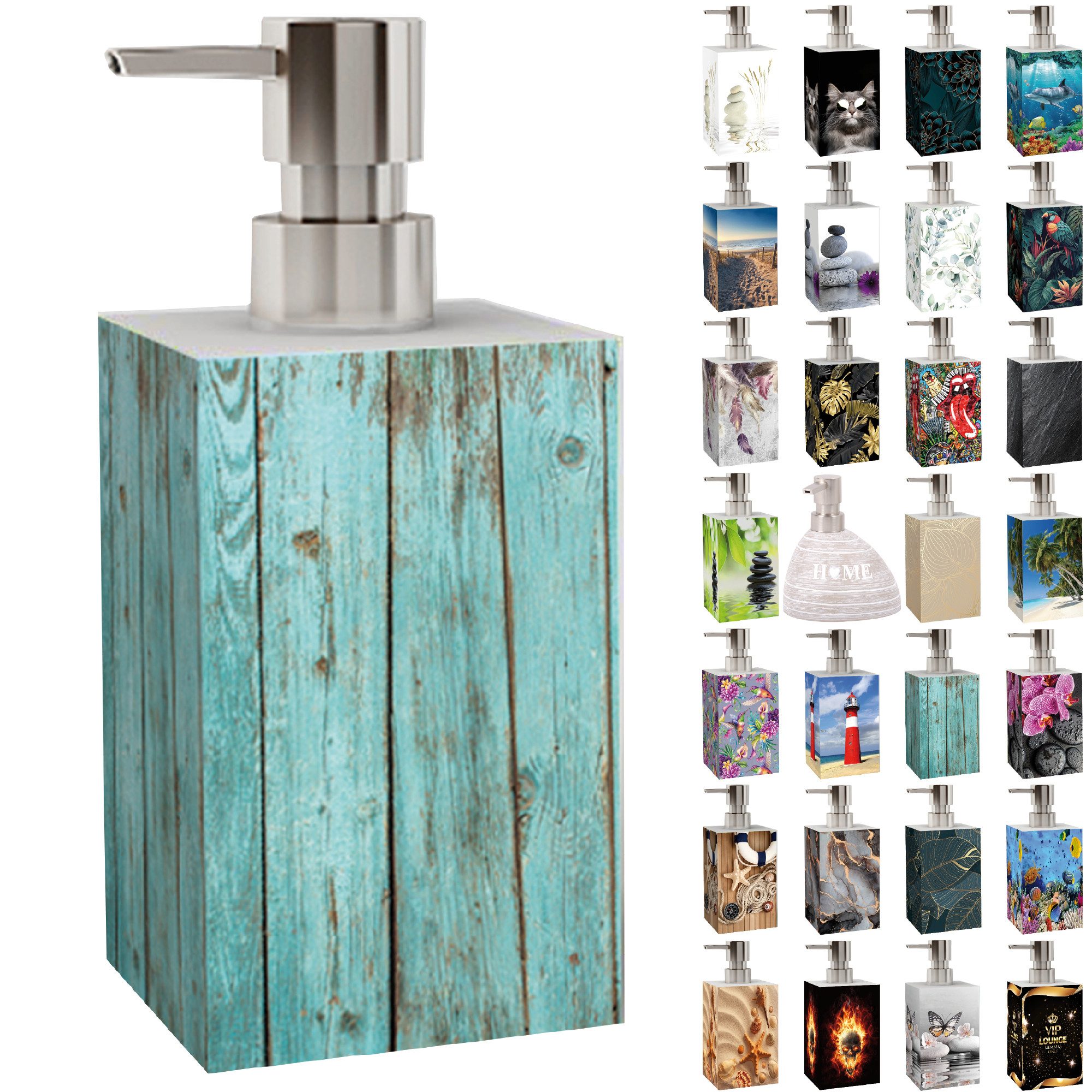 Sanilo Дозаторы мыла mit Motiv, viele schöne Desinfektionsspender zur Auswahl, modernes & stylisches Design, stabile Pumpe, hochwertig