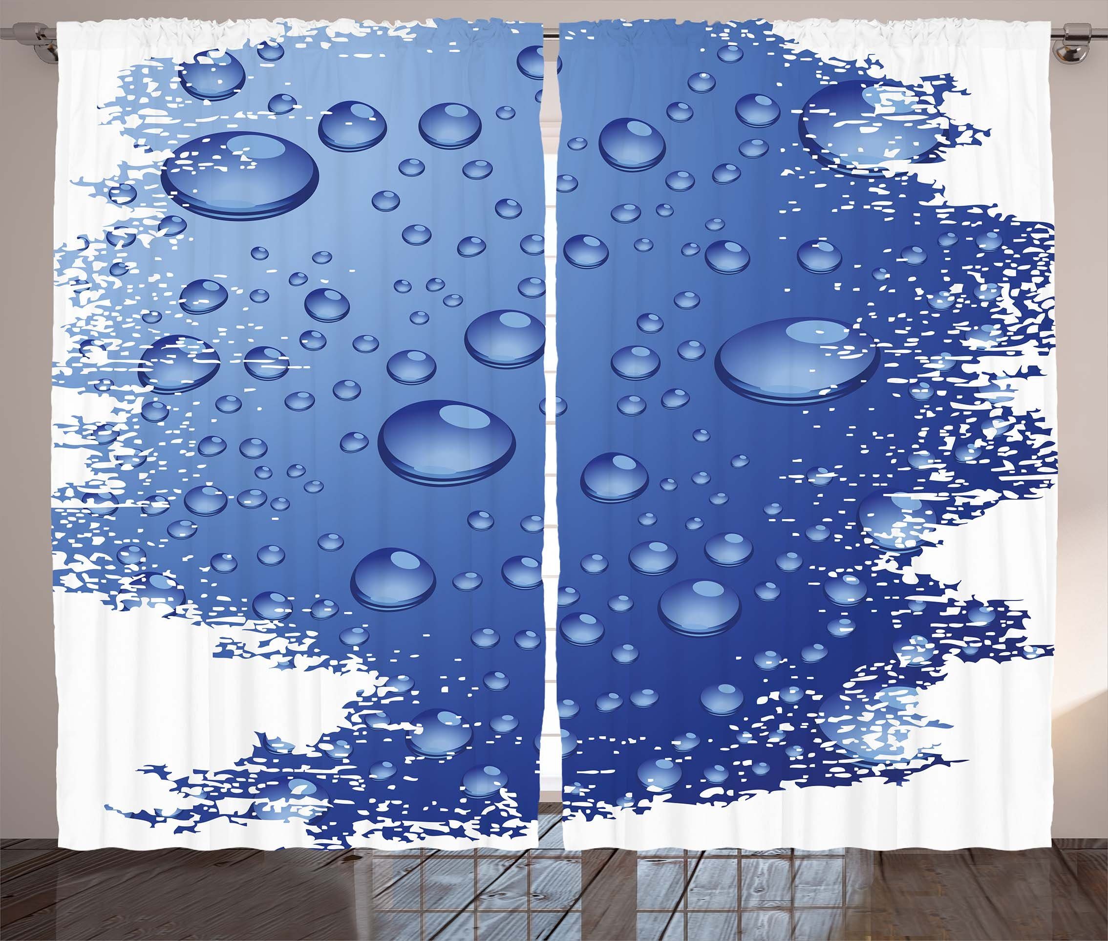 Blase Wasser-Regen-Tropfen Abakuhaus, und Haken, mit Grunge Schlafzimmer Kräuselband Schlaufen Gardine Vorhang