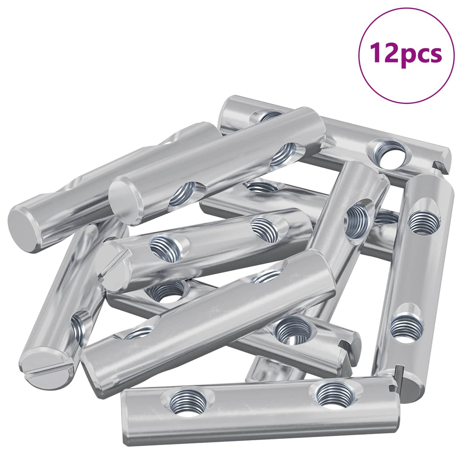 vidaXL Muttern Mutter 12 Stk. Zink-beschichtet 60 x 12 mm Eisen, (12-St)