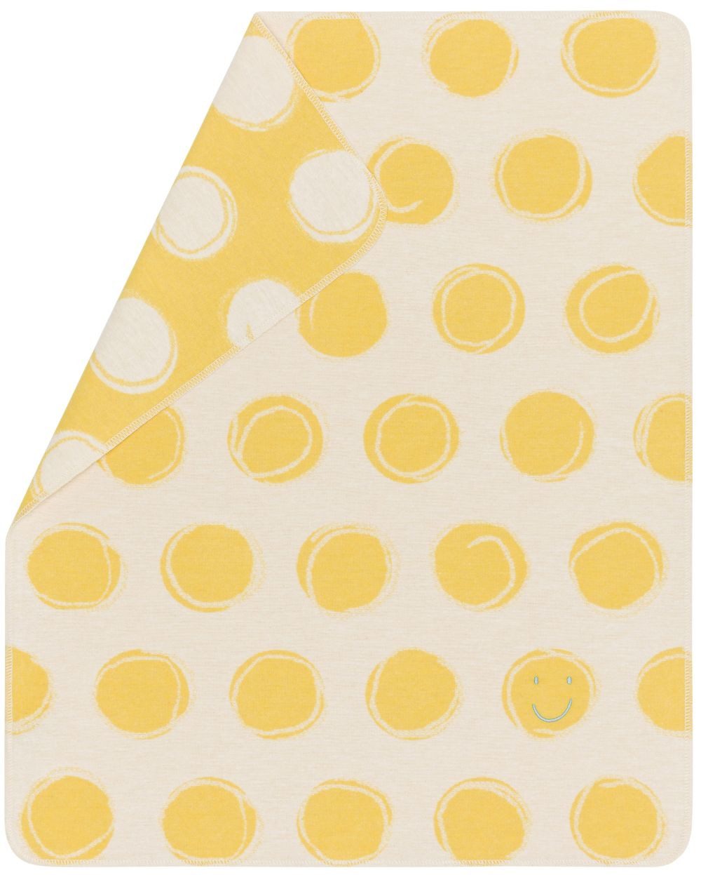Babydecke Juwel mit Stick 'Happy Faces' 70 x 90 cm, DAVID FUSSENEGGER