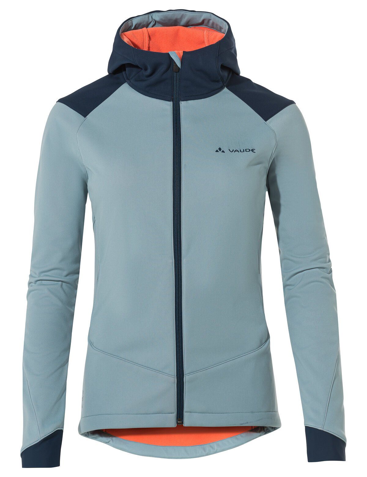 VAUDE Outdoorjacke Women's Qimsa kompensiert (1-St) blue cloudy Softshell Jacket Klimaneutral