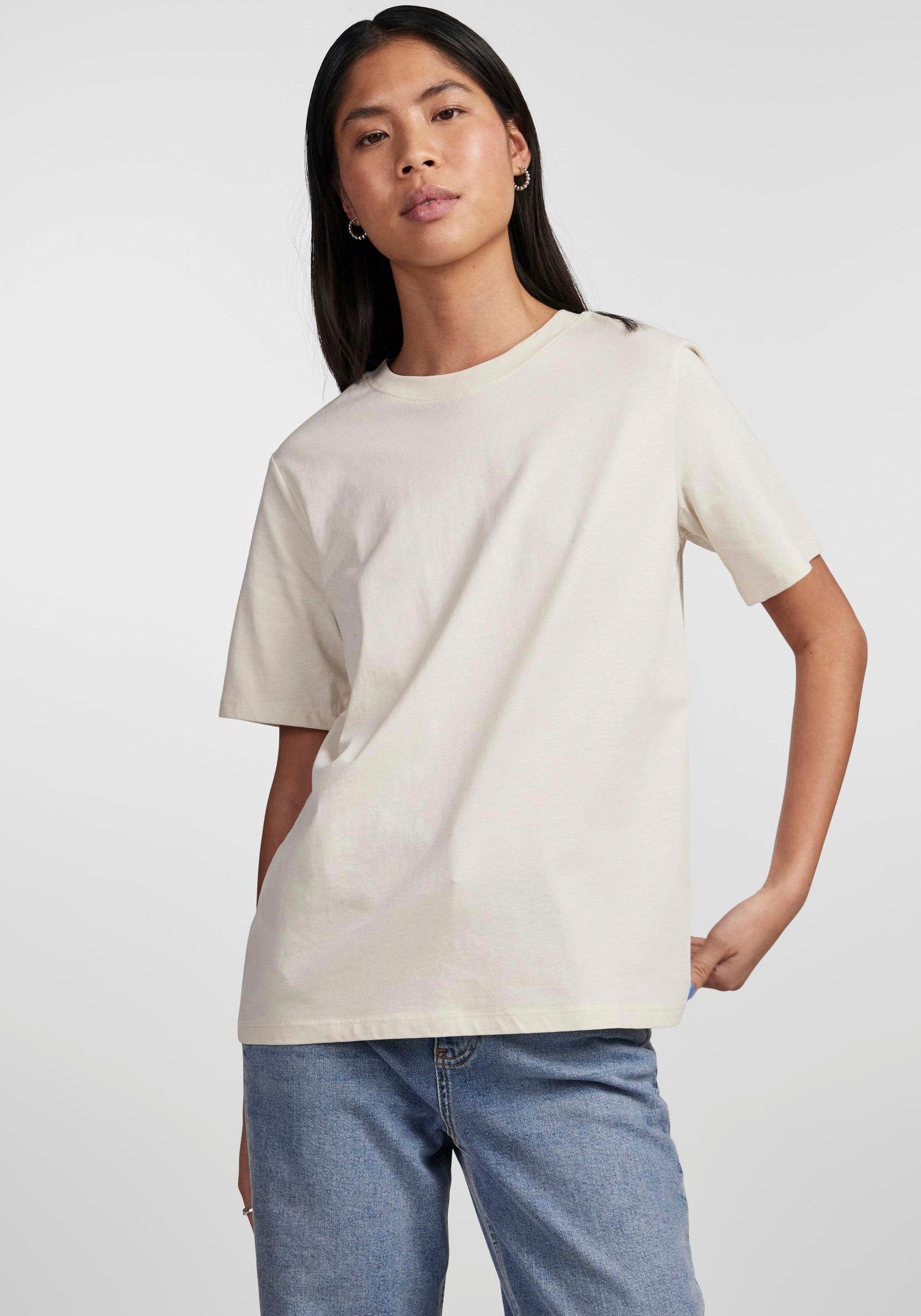 pieces Rundhalsshirt PCRIA SS SOLID TEE NOOS BC Birch