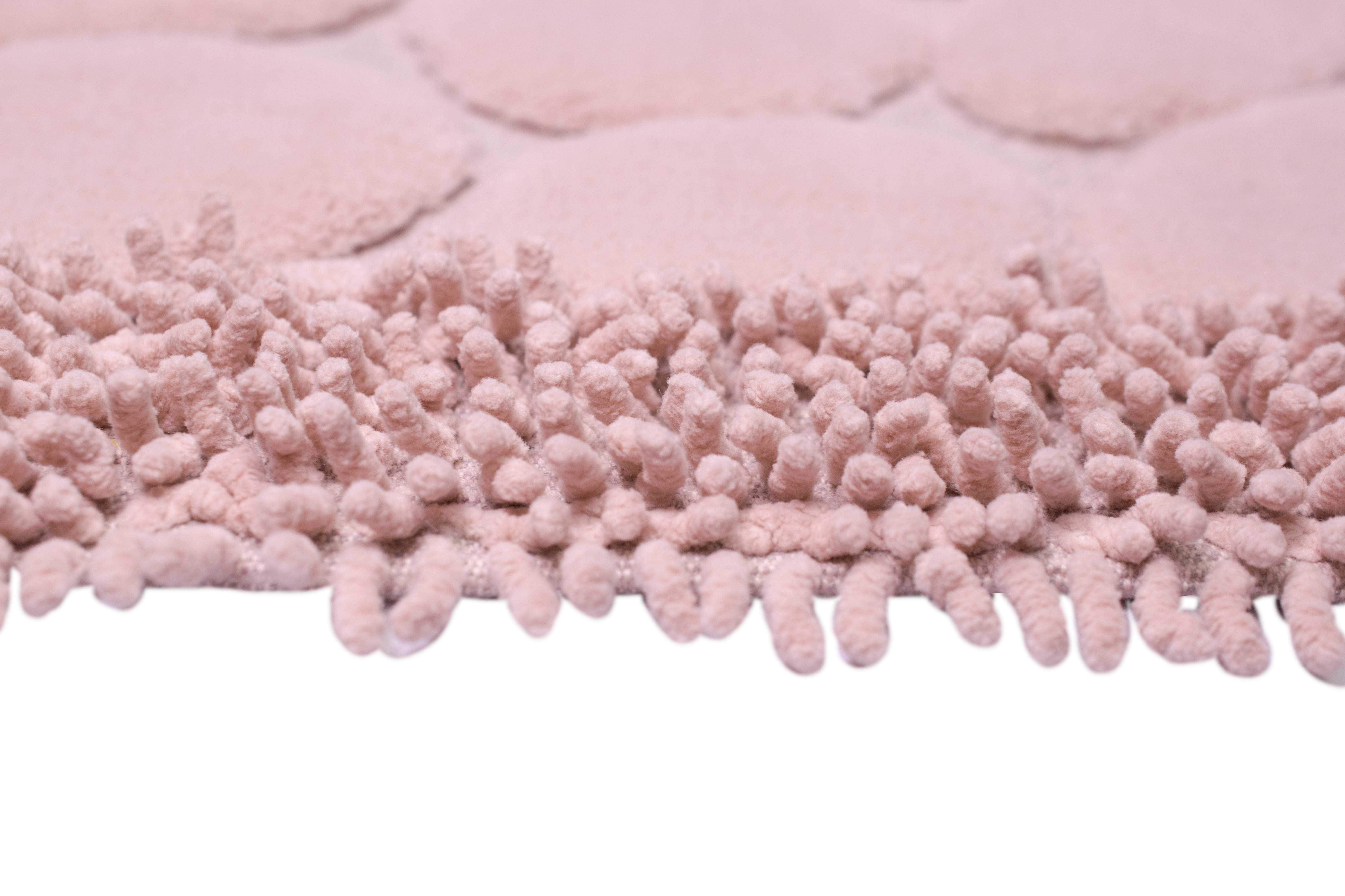 Set 2 Höhe: in Badezimmerteppich Steinoptik • • rosa, waschbar 7,5 mm, rechteckig, waschbar Teppich-Traum, Teppich rechteckig, teilig