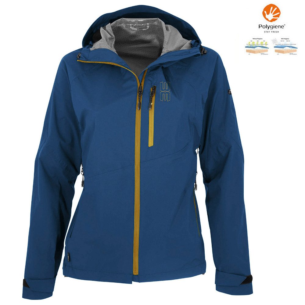 Hardshelljacke Maul - Zermatt - Damen 30.000 Megatex Trekking Jacke Regenjacke, blau