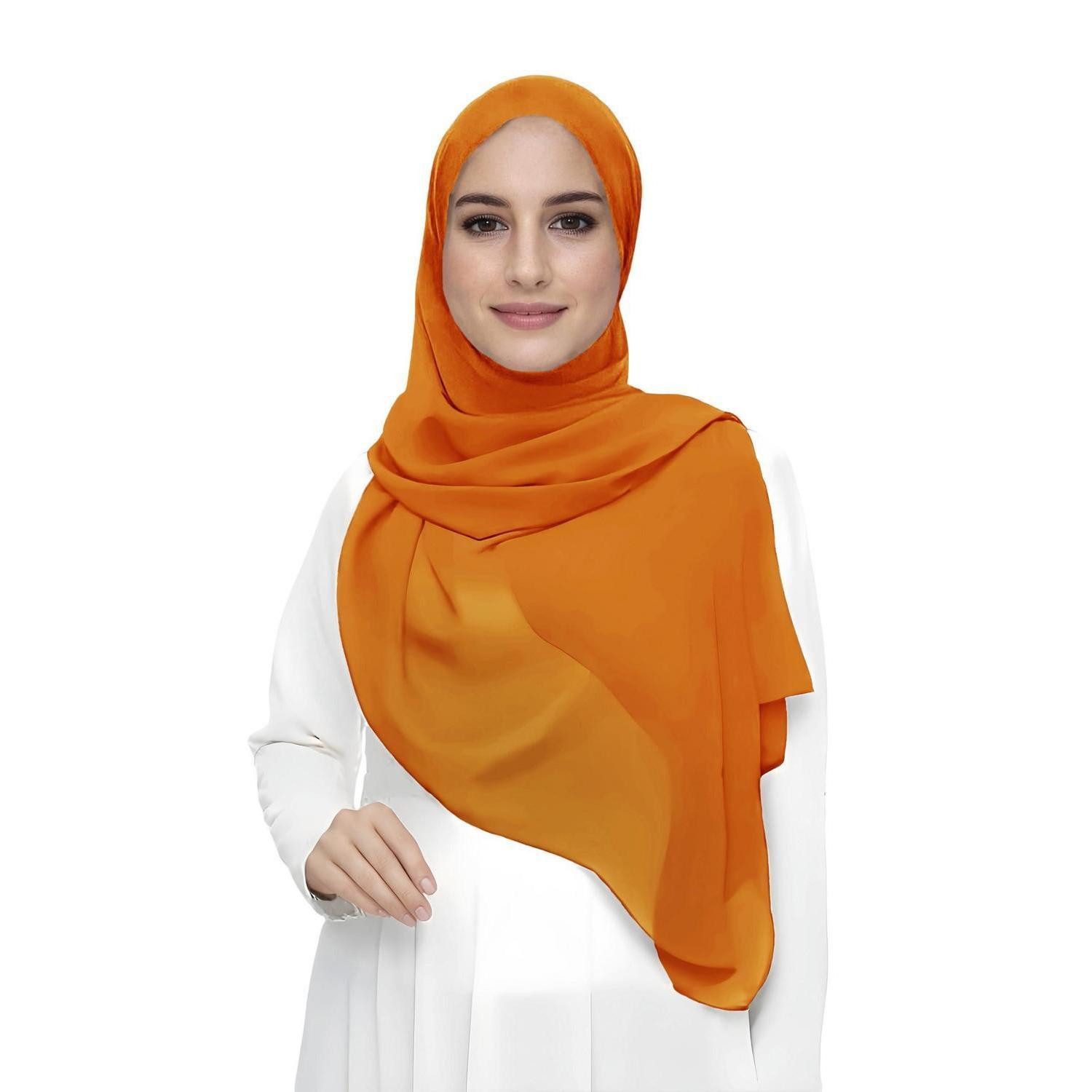 LuxusKollektion Kopftuch Hijab Chiffon Schal Orange, (1-St)