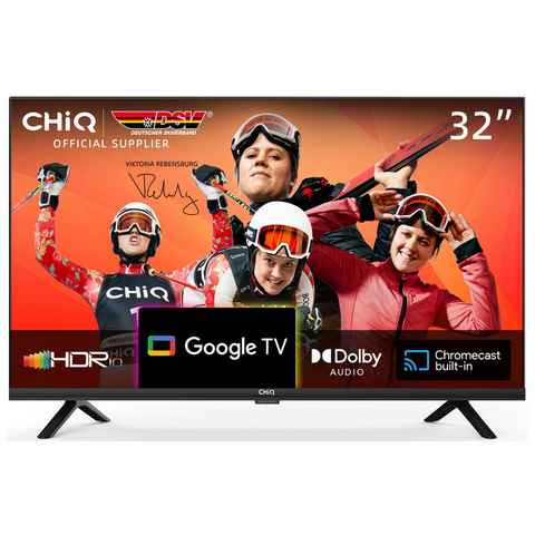 CHiQ L32H7G LED-Fernseher (80,00 cm/32 Zoll, HD ready, Smart-TV, Google-TV, Google Assistant,Chromecast,Youtube,Triple Tuner(DVB-T2/T/C/S2)