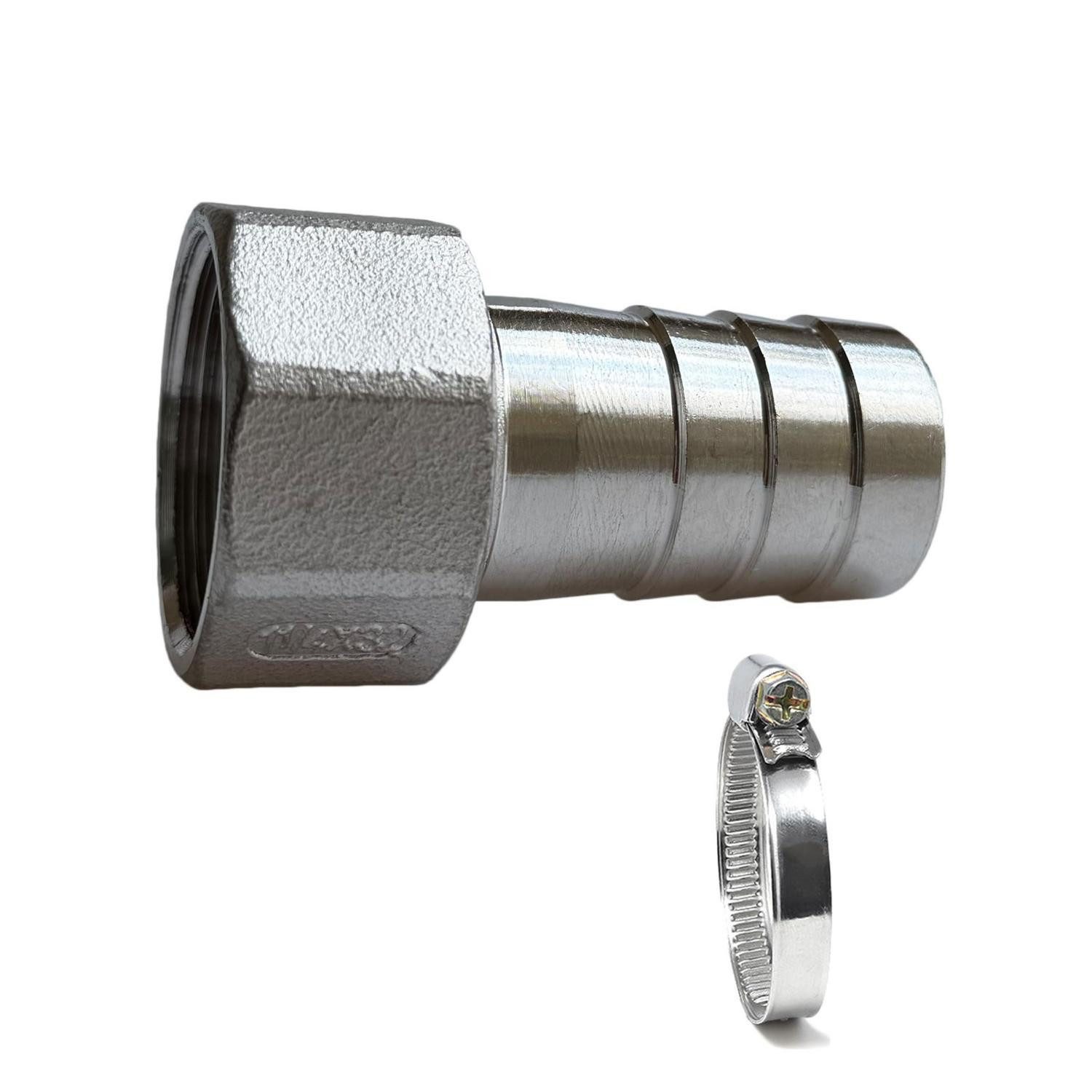 LuxusKollektion Schlauchverlängerung Schlauchtülle Edelstahl 1 1/4" IG x 25mm, (1 St)