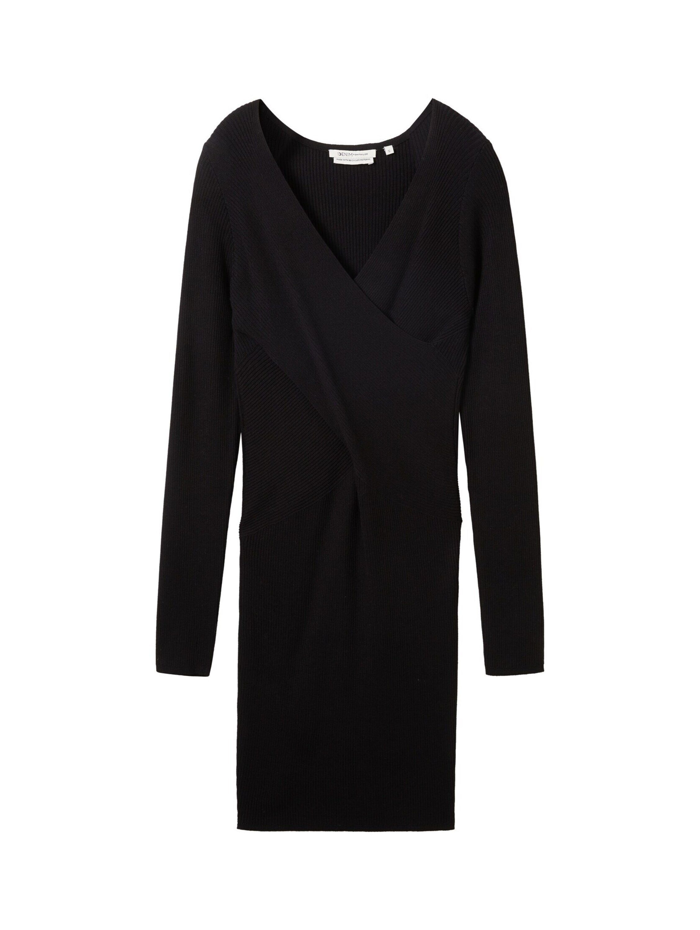TOM TAILOR Denim Strickkleid (1-tlg) Wickel-Design