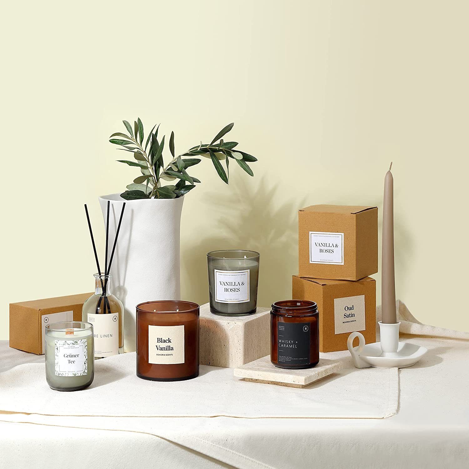 BOHORIA Duftkerze BOHORIA® Aromatherapie Duftkerze mit Holzdocht und natürlichen Ölen, handbefüllt