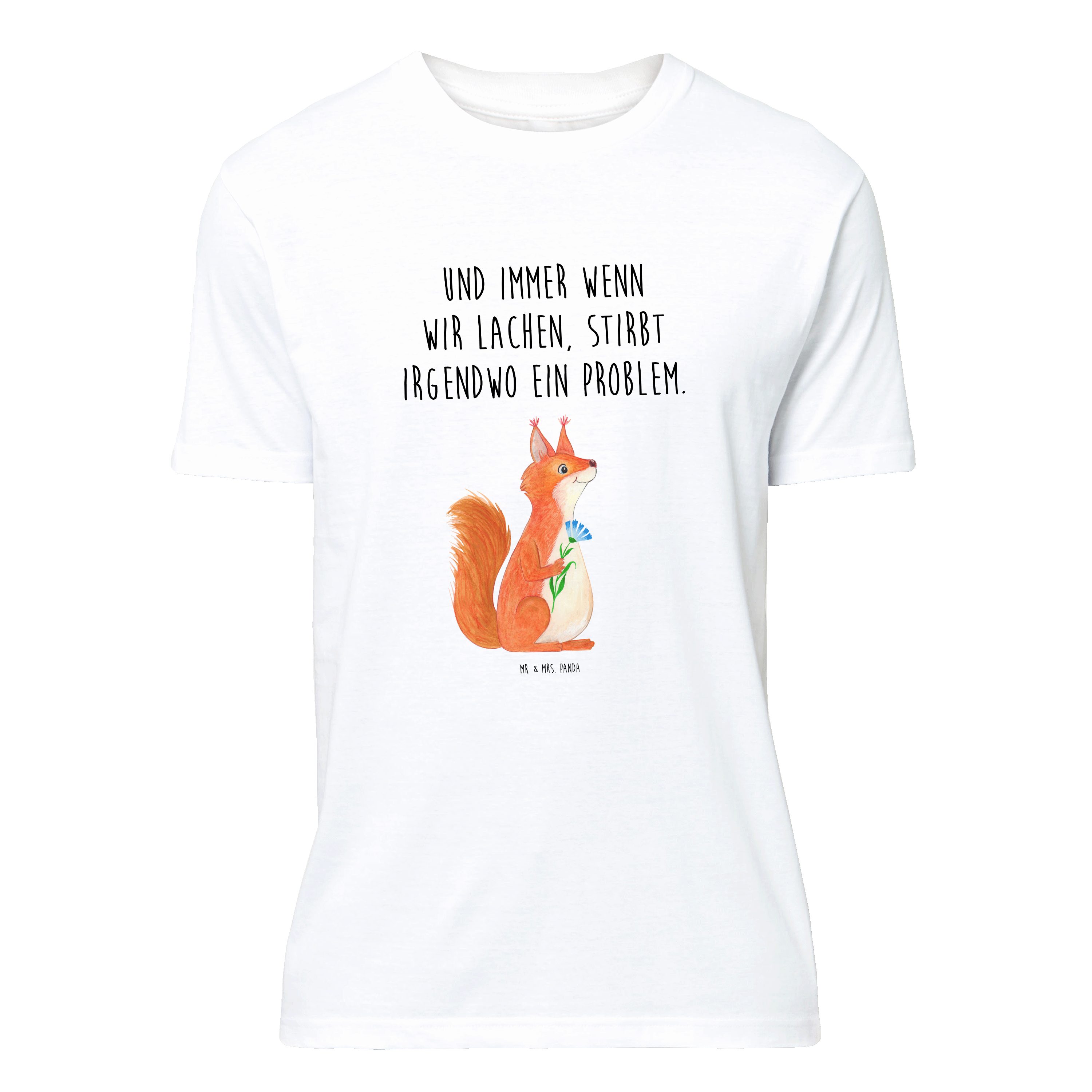 Mr. & Mrs. Panda TShirt »Eichhörnchen Blume Weiß Geschenk, Lachen