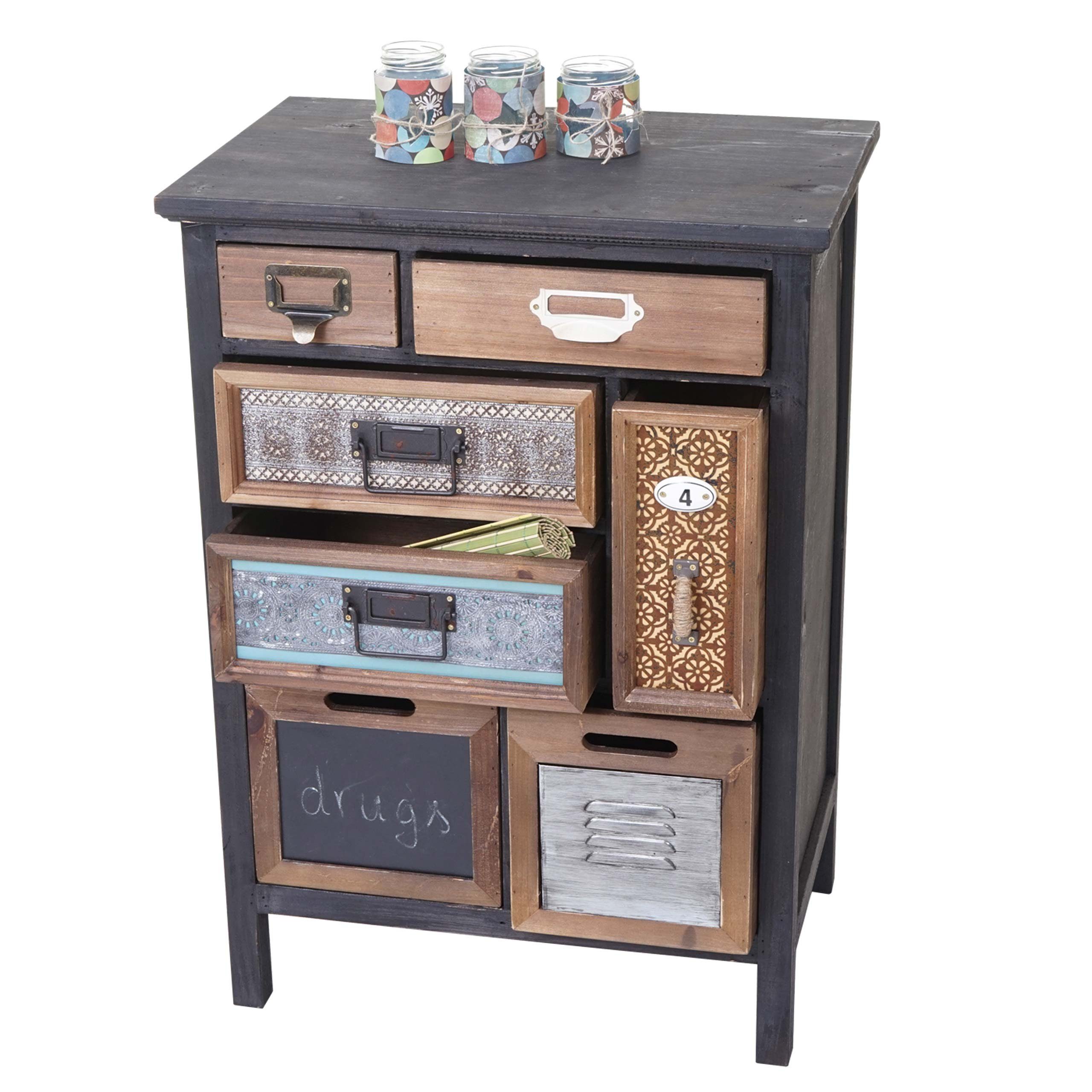 MCW Apothekerschrank MCW-A43-78 7 herausnehmbare Schubladen, Shabby-Look