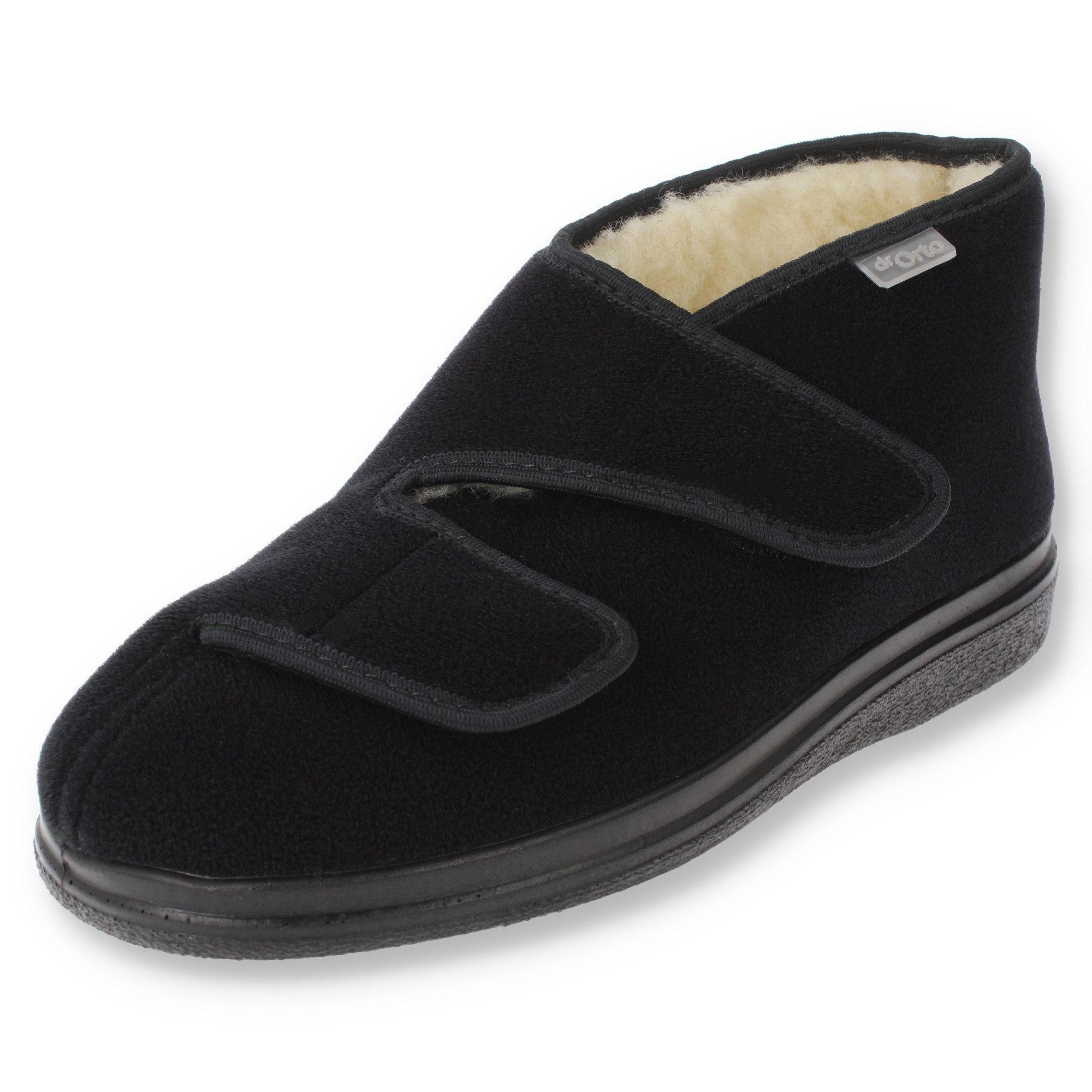 Dr. Orto Hakkas gefüttert mit Klettverschluss für Damen & Herren Klettschuh Weiche Schafwolle