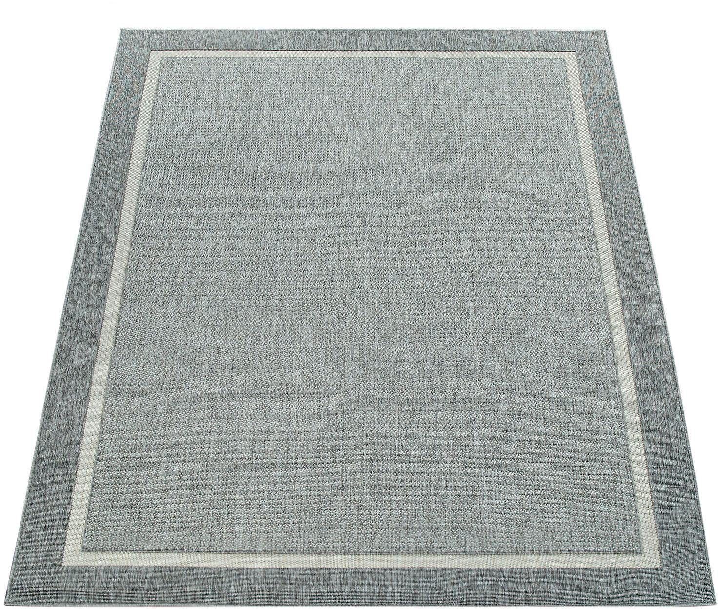 Paco Home Teppich Brugge 225, rechteckig, Höhe: 4 mm, Flachgewebe, mit Bordüre, In- und Outdoor geeignet, Wohnzimmer