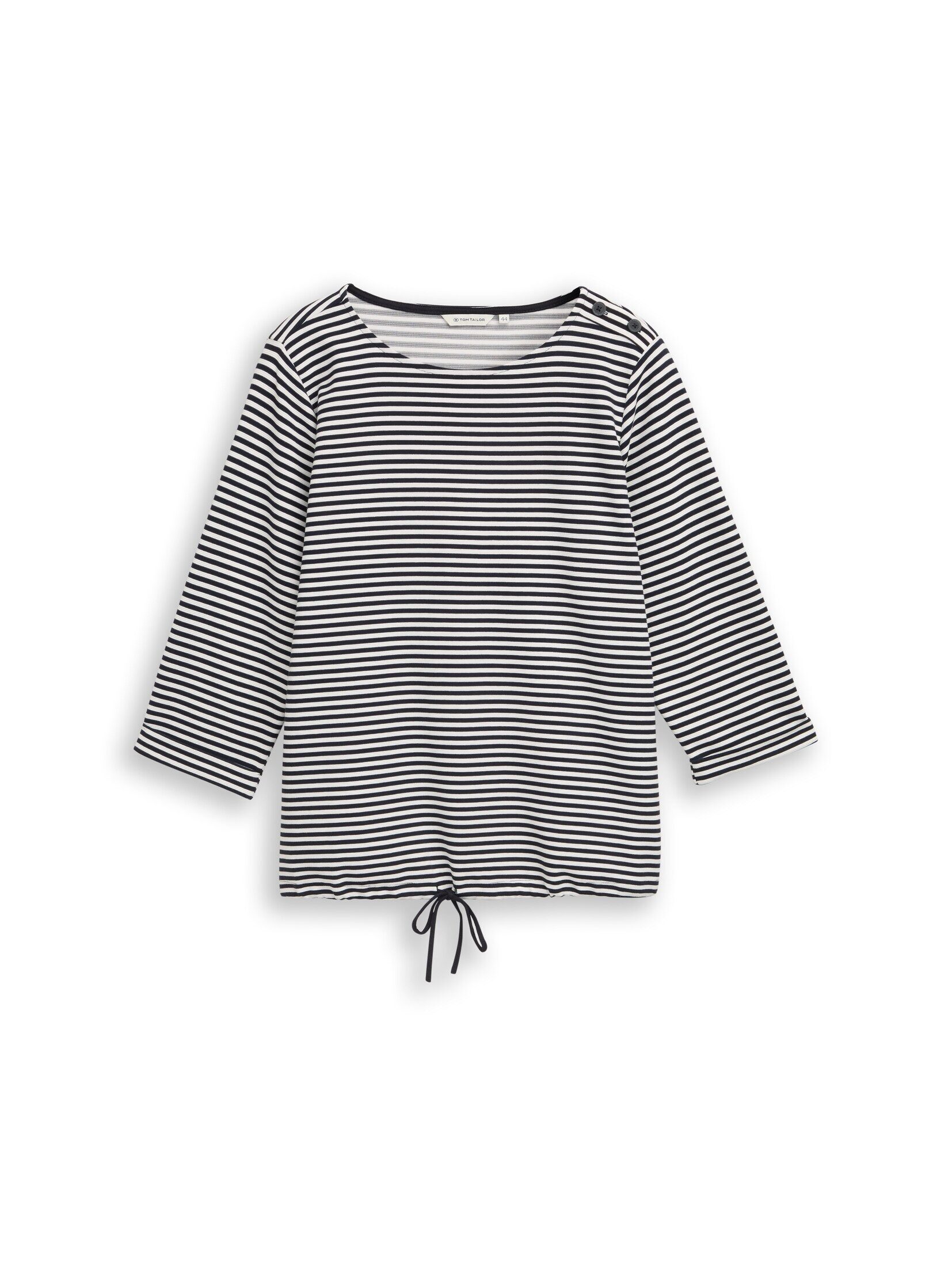 TOM TAILOR PLUS 3/4-Arm-Shirt T-Shirt Plus Size - Langarmshirt mit Knopf-De günstig online kaufen