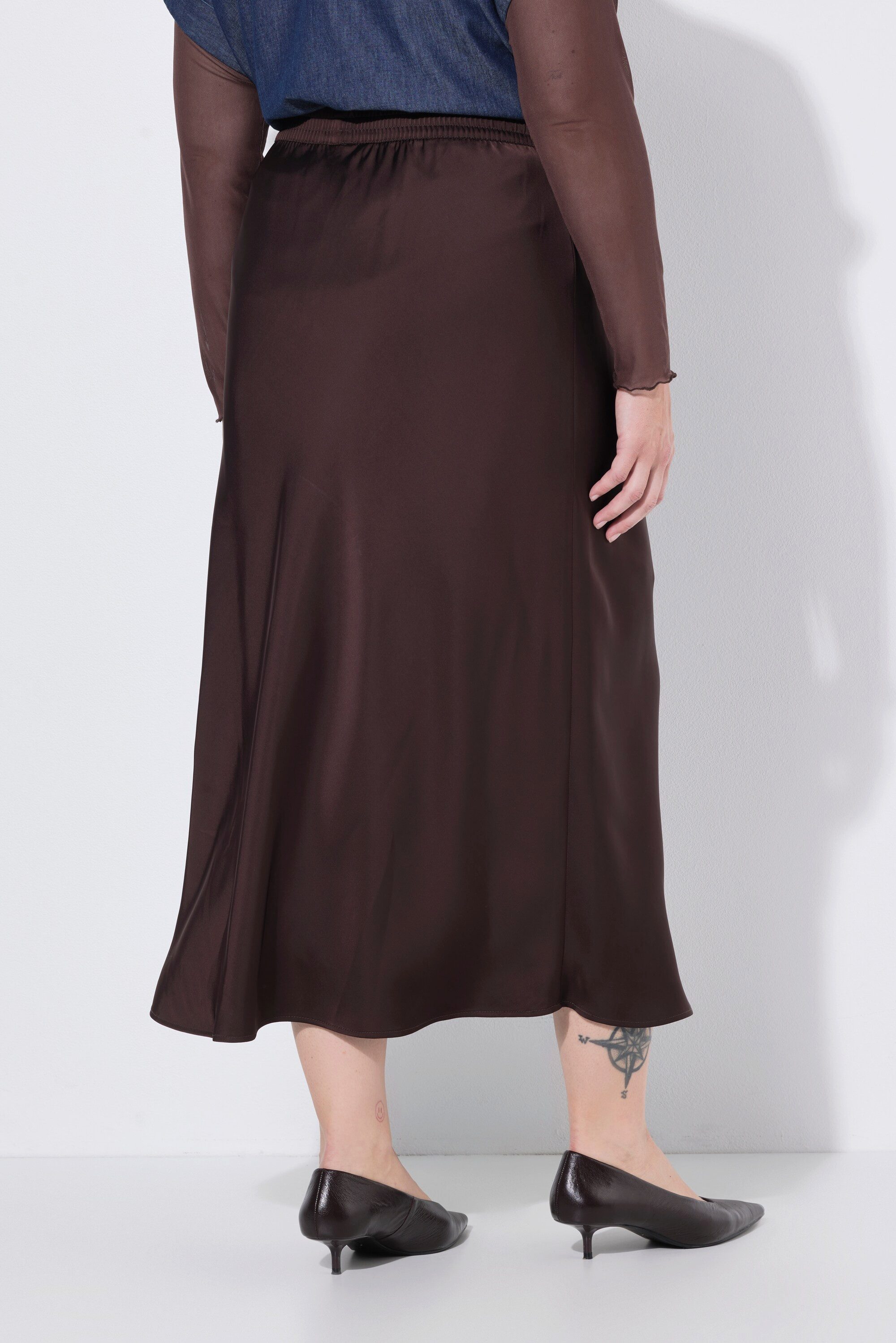 MIAMODA Jerseyrock Maxi-Satinrock A-Linie Elastikbund – Bild 3 von 3