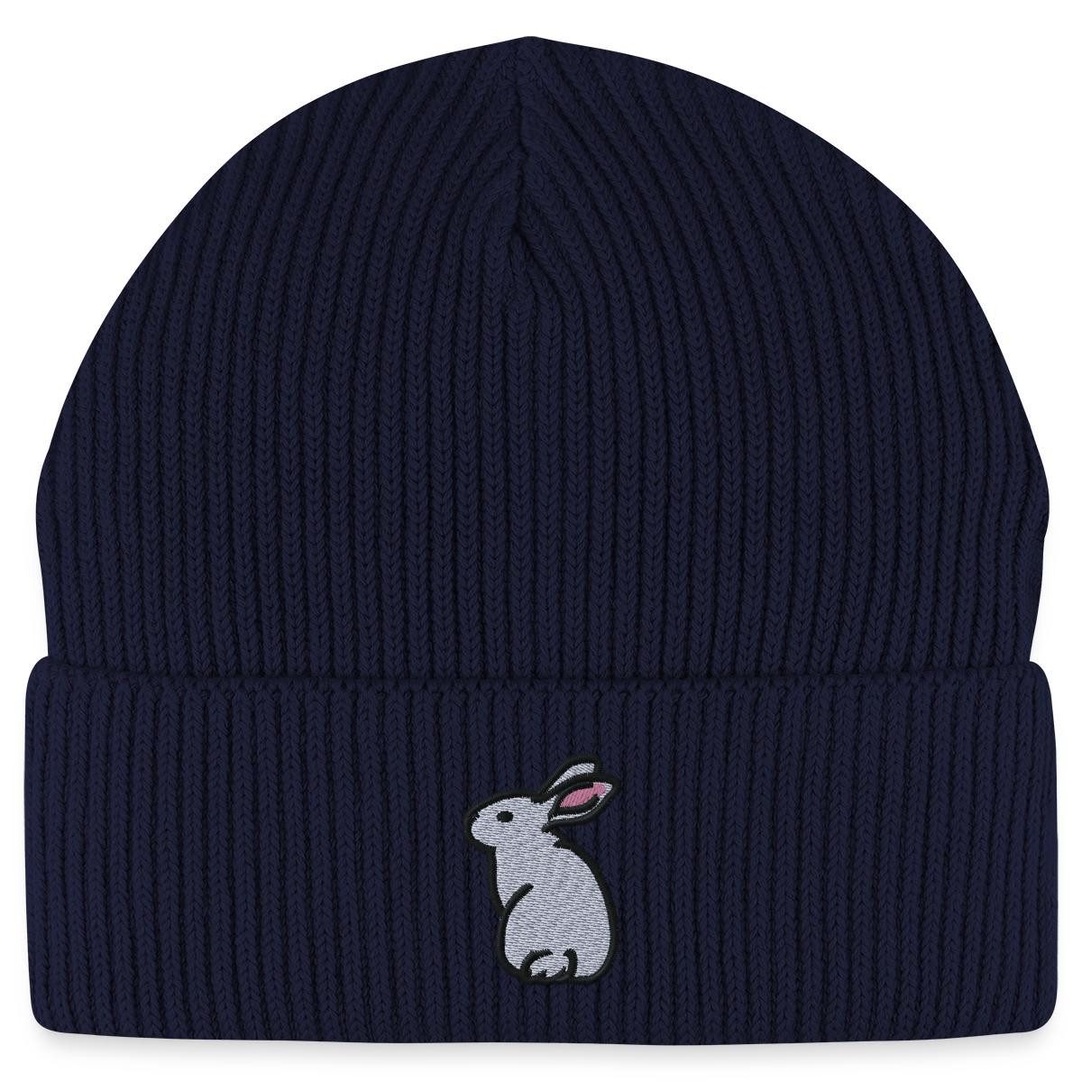 Beanie Hase Bestickt Fisherman Beanie Bio Mütze