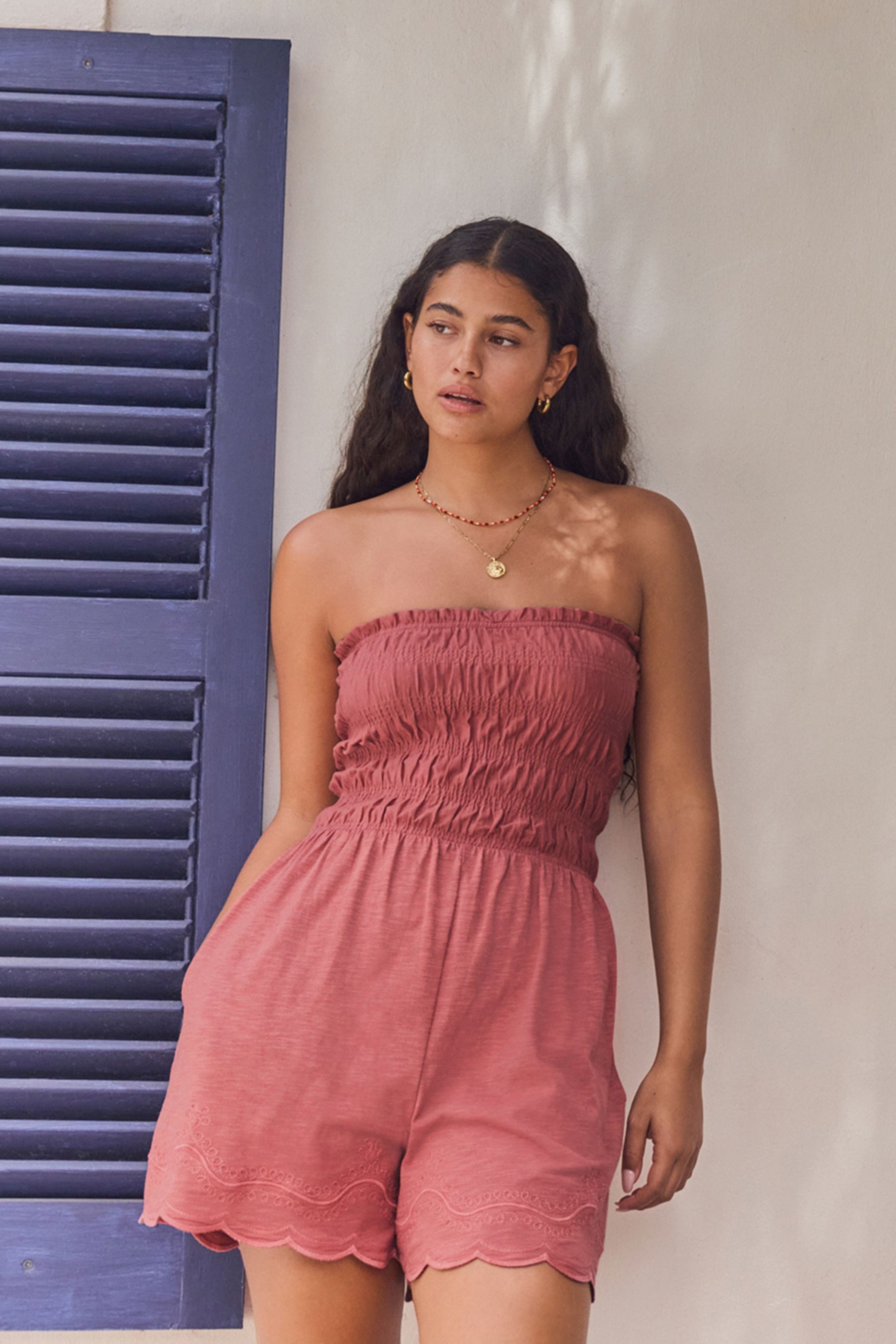 Next Playsuit Gesmokter Bandeau-Playsuit (1-tlg)