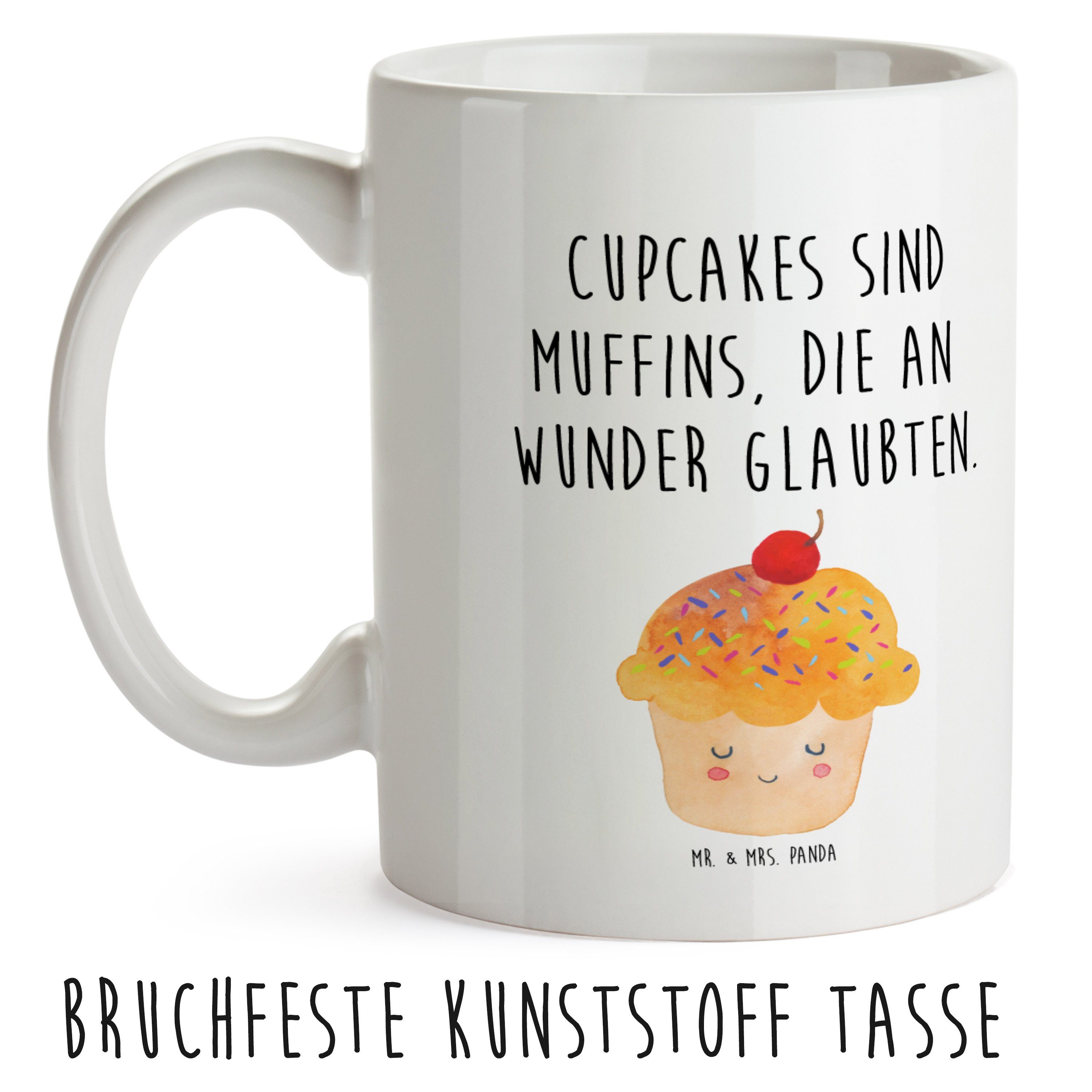 Wunder, Reisebecher, Geschenk, Küche Trinkbe, - Panda Cupcake & Spruch, Kunststoff Mr. Kinderbecher Mrs. - Weiß