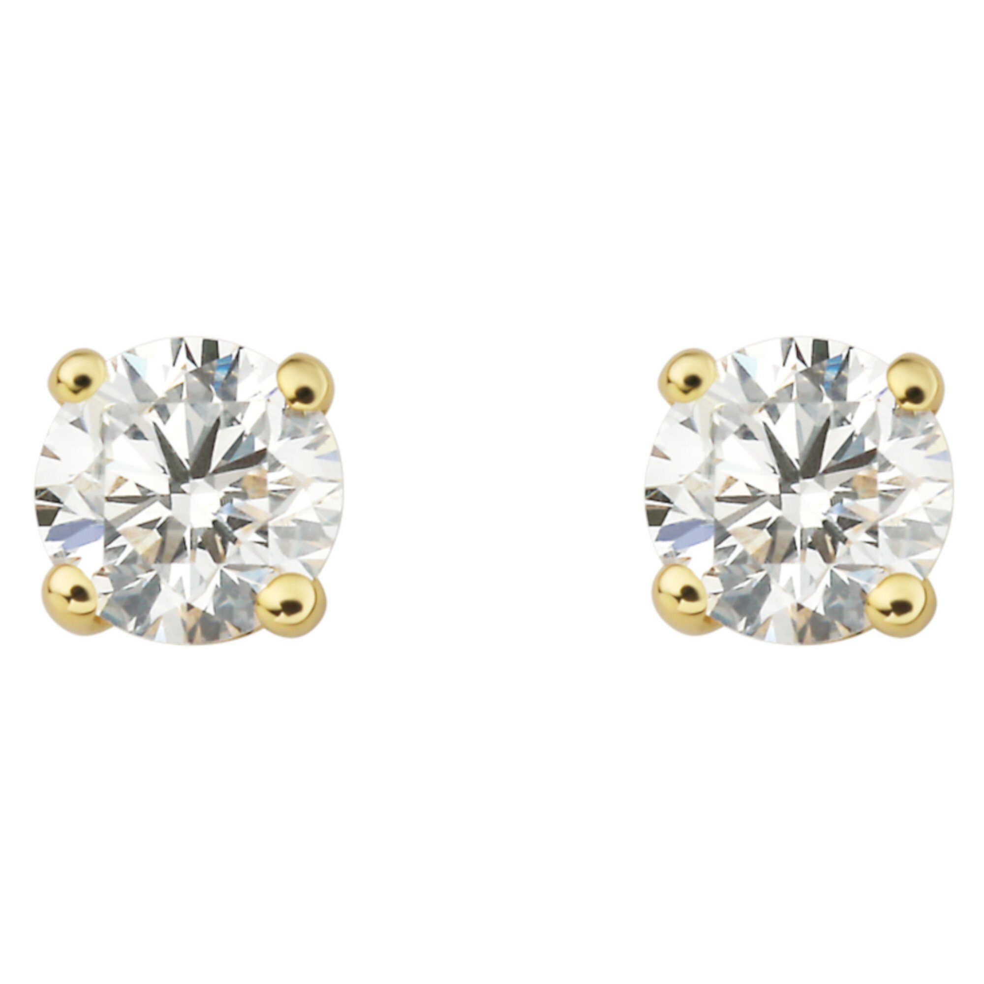 ct ONE Ohrstecker Diamant Brillant Paar ELEMENT Gold 0.40 Ohrringe Damen Gelbgold, Schmuck 750 aus Ohrstecker