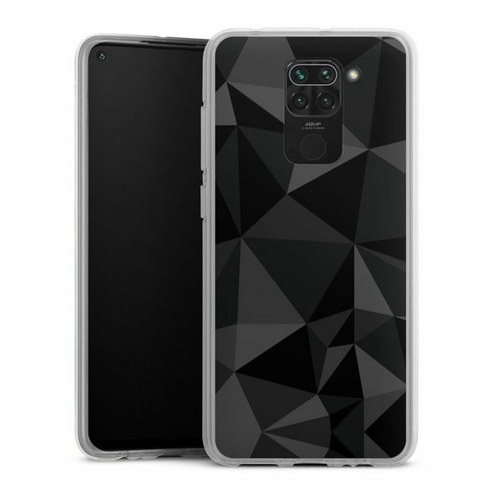 DeinDesign Handyhülle Geometric Muster Abstrakt Polygon Pattern Black Xiaomi Redmi Note 9 Silikon Hülle Bumper Case Handy Schutzhülle