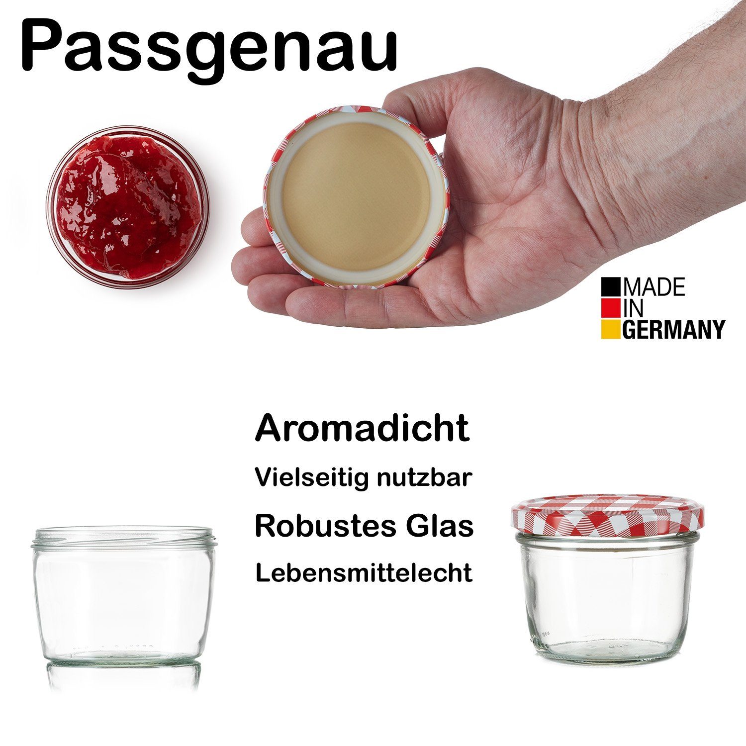 230ml 48 Einmachglas Made Germany, Marmeladengläser BigDean in Glas, (48-tlg) Sturzgläser Einmachgläser