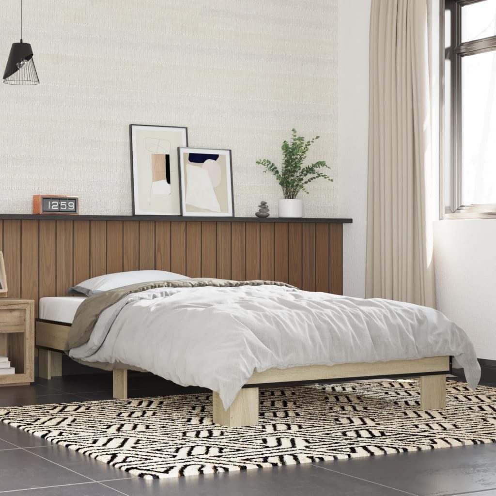 Bettgestell Bett Sonoma-Eiche 193 x 78 x 30 cm mit stabilen Holzbeinen