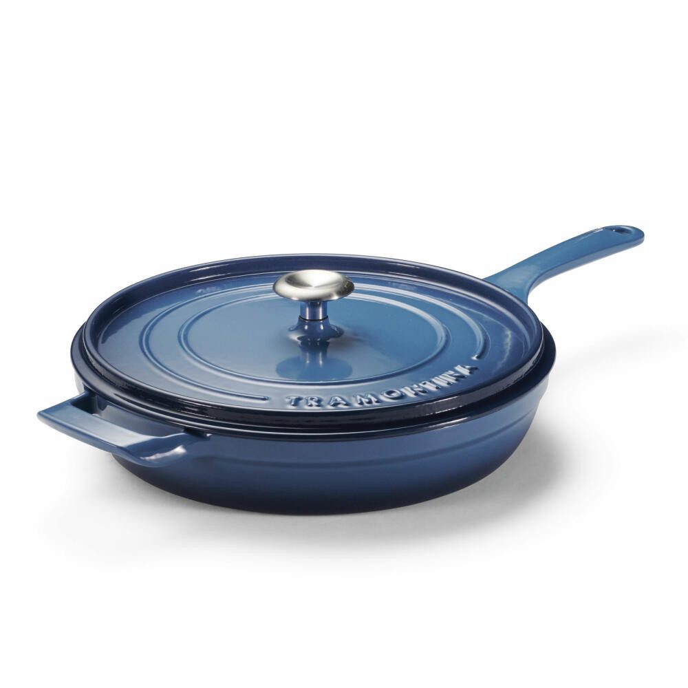 Tramontina Bratpfanne CAST IRON mit Deckel Blau Ø 30 cm