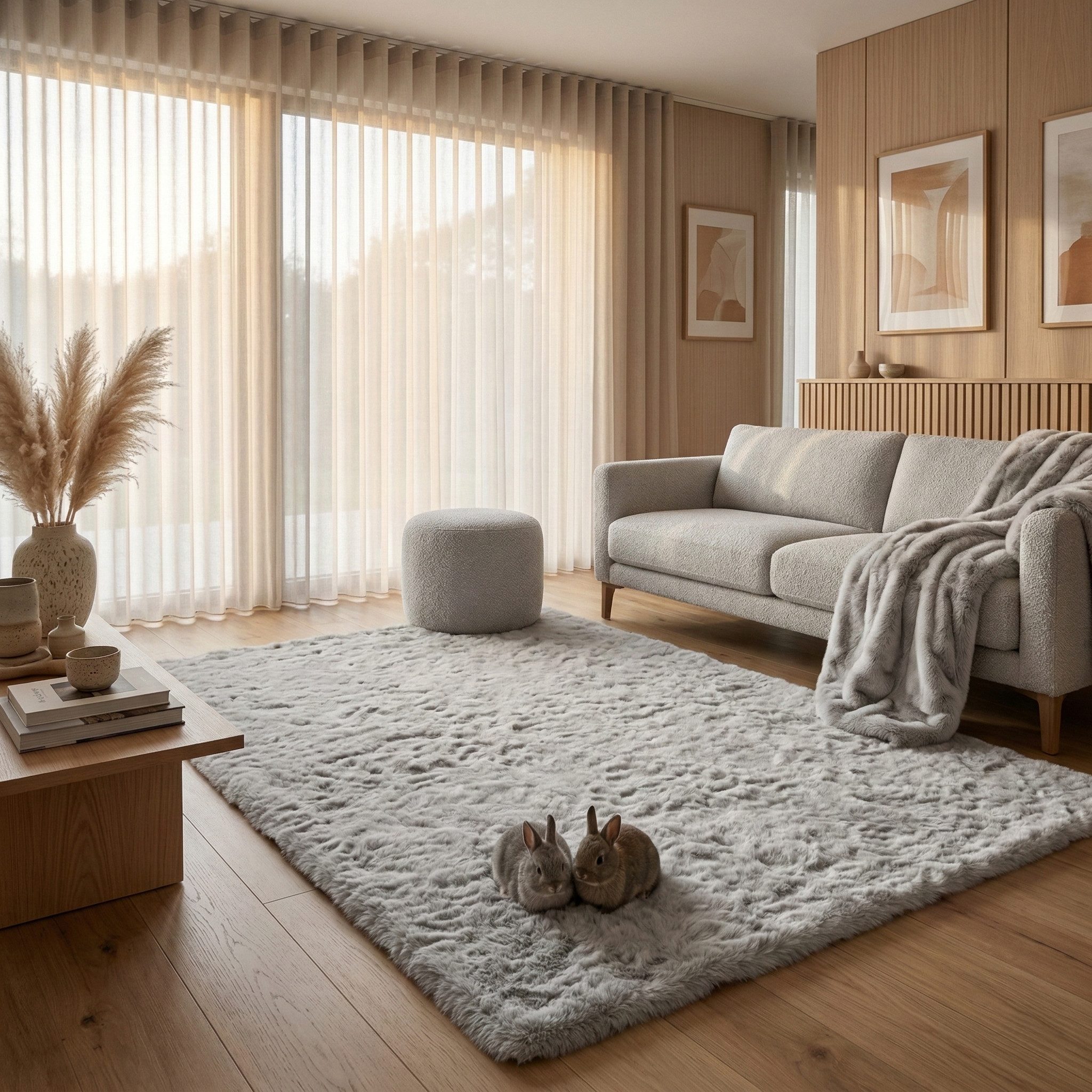 Consilio Concept Fellteppich Teppich Hasenfell Imitat CLOUD Fell Hochflor rechteckig Höhe: 39 mm, Rechteckig