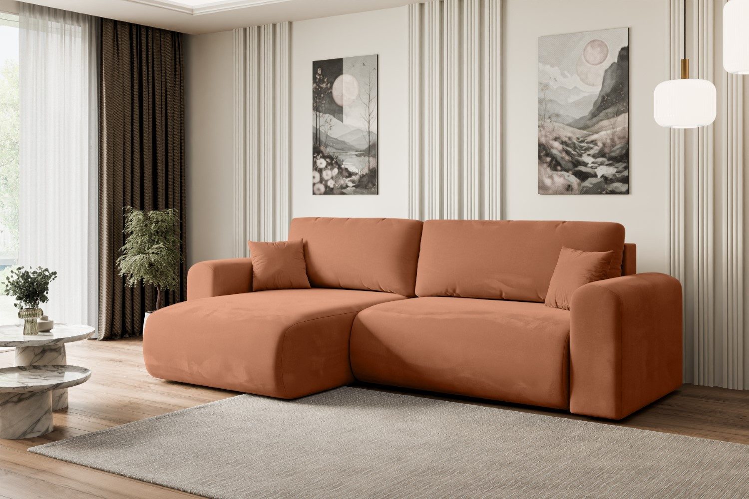 ALTDECOR Ecksofa ORRO-L, Couch mit Schlaffunktion, Wohnzimmer - Wohnlandschaft, Corner Sofa Bett Eckcouch Couch L-Form Schlafcouch Ausziehbar