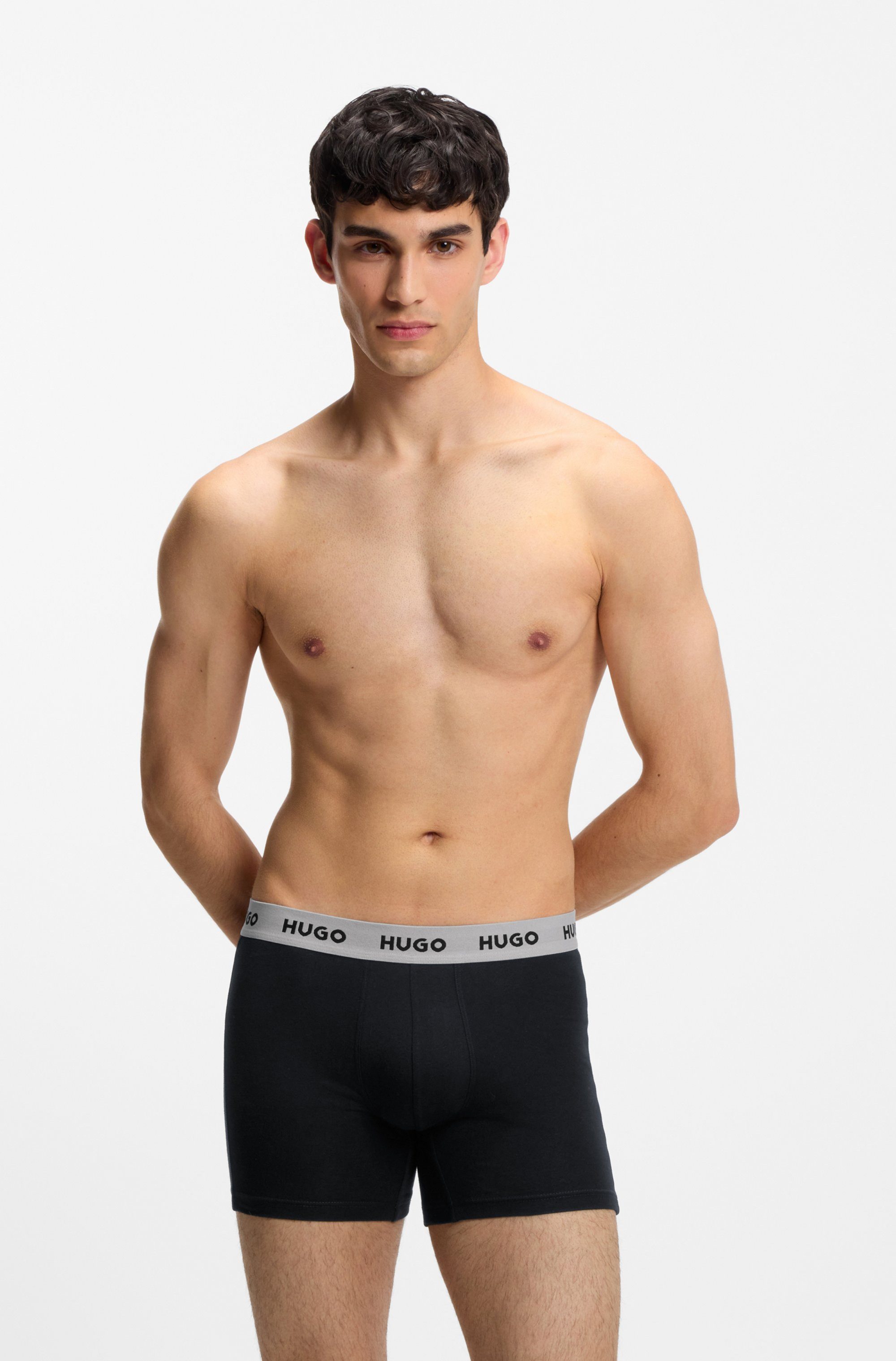 HUGO Boxershorts BOXERBR TRPLT DESIGN Markenlogo am elastischem Bund