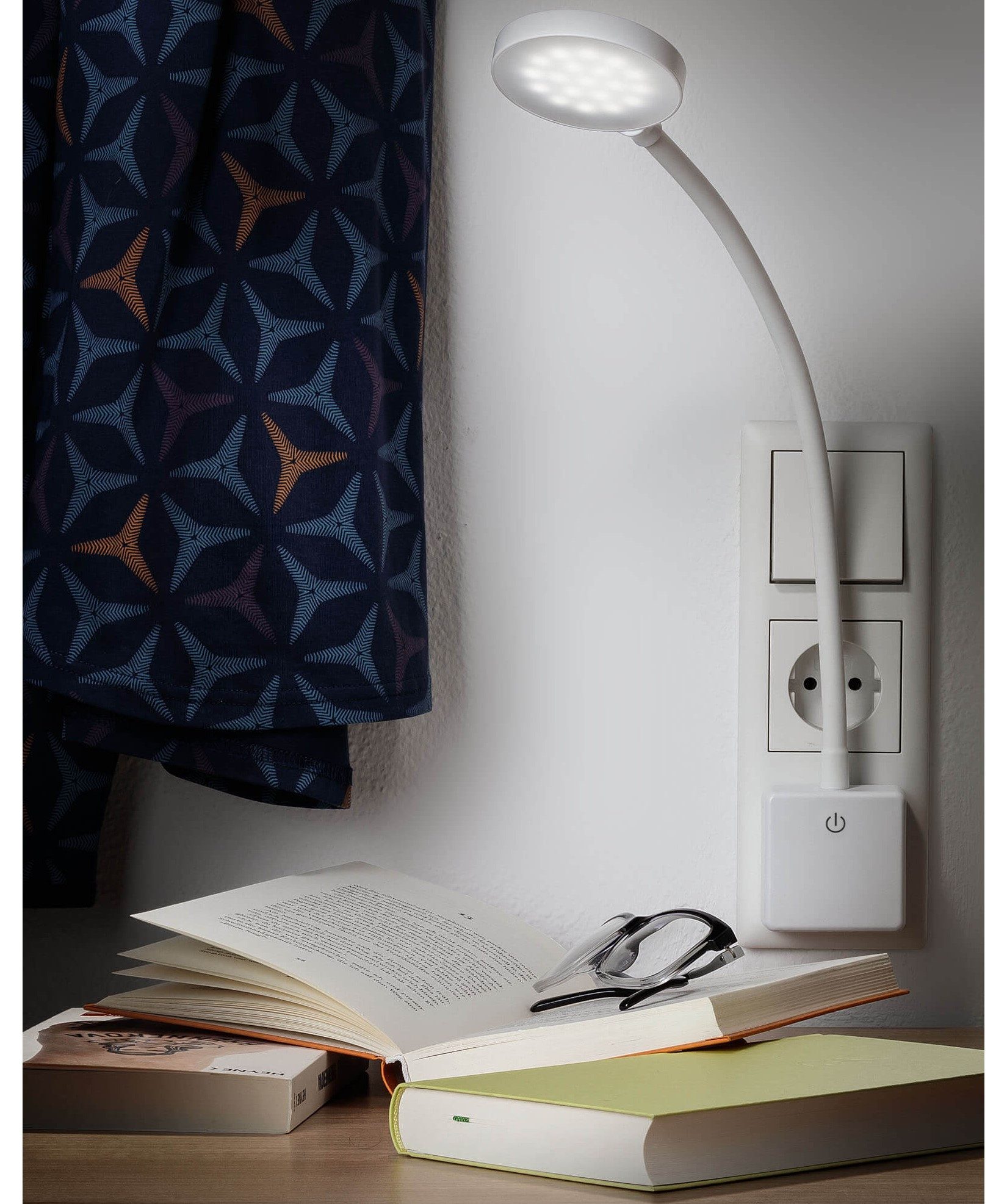 SEBSON LED Steckdosenleuchte LED Steckdosenlampe dimmbar und flexibel - 4W 290lm neutralweiß, LED fest integriert, neutralweiß