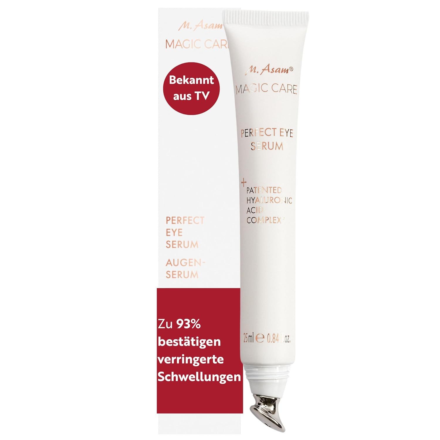 M. Asam Augenserum Magic Care Perfect Eye Augenserum (25 ml), Unterstützt ein strafferes und glatteres Hautbild, Hyaluronsäure-Komplex, feuchtigkeitsspendend, parfümfrei