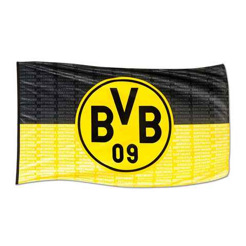 BVB Fahne BVB-Hissfahne Borussia Dortmund (250x150cm) (Packung, 1-St., Fahne)