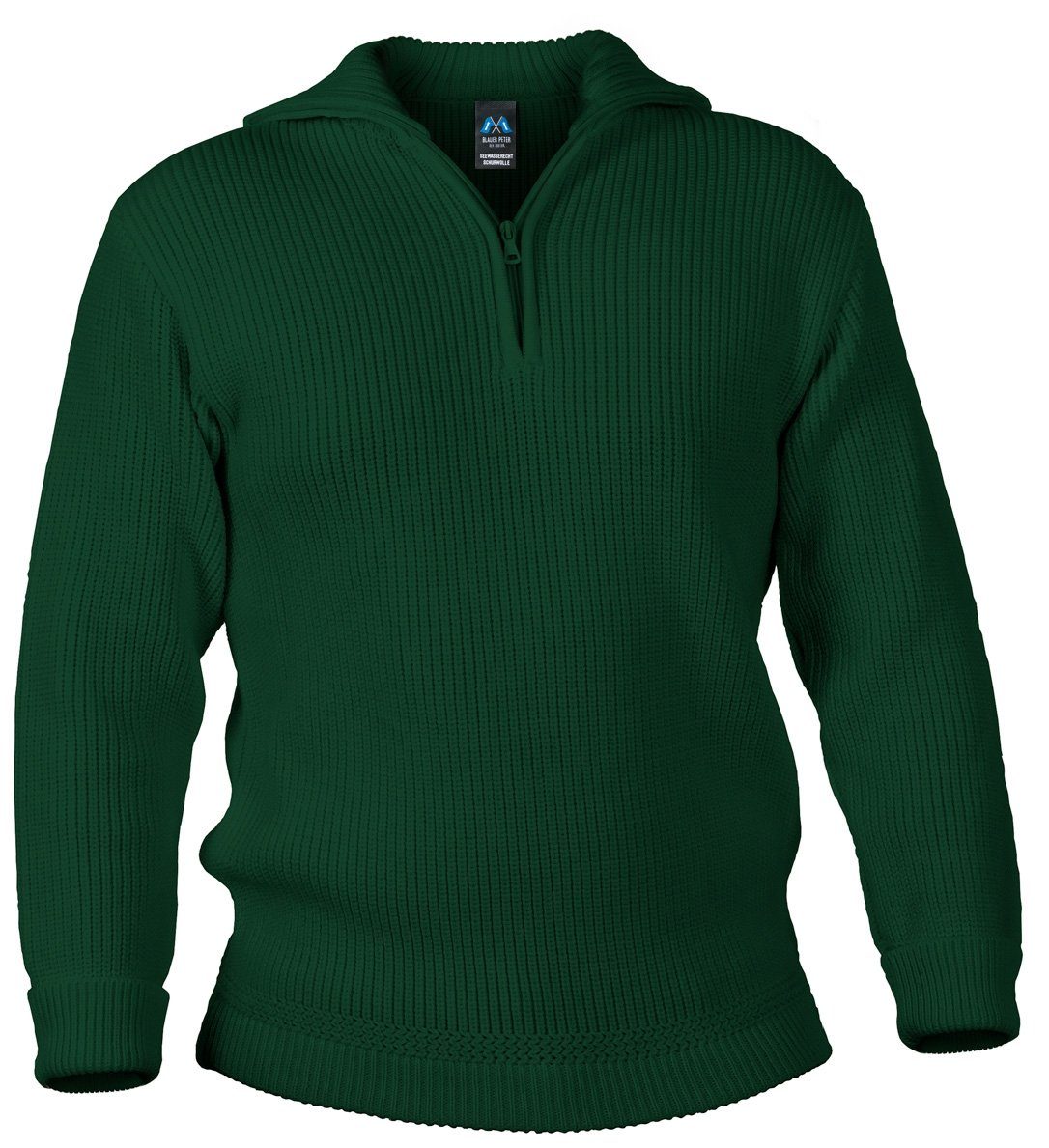 Blauer Peter Troyer aus Merino mit Reißverschluß